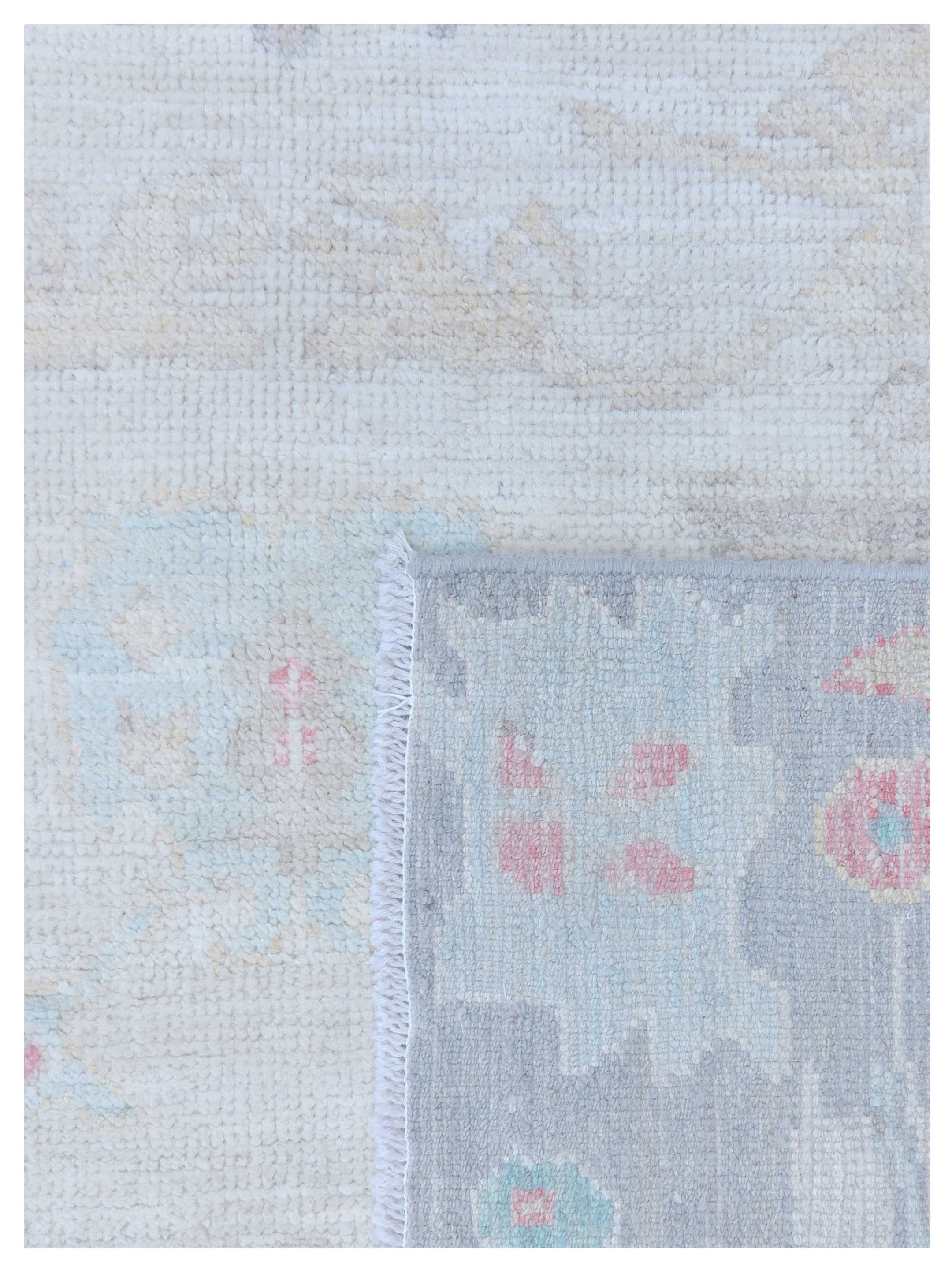 Ushak Wool Weft Hand Knotted Ivory 4x6 - Image 4 of 4