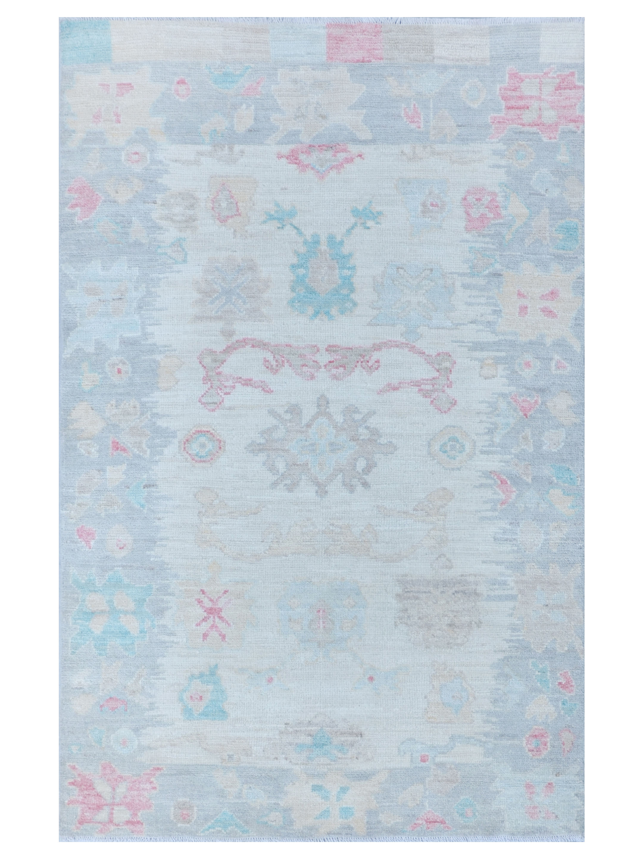 Ushak Wool Weft Hand Knotted Ivory 4x6