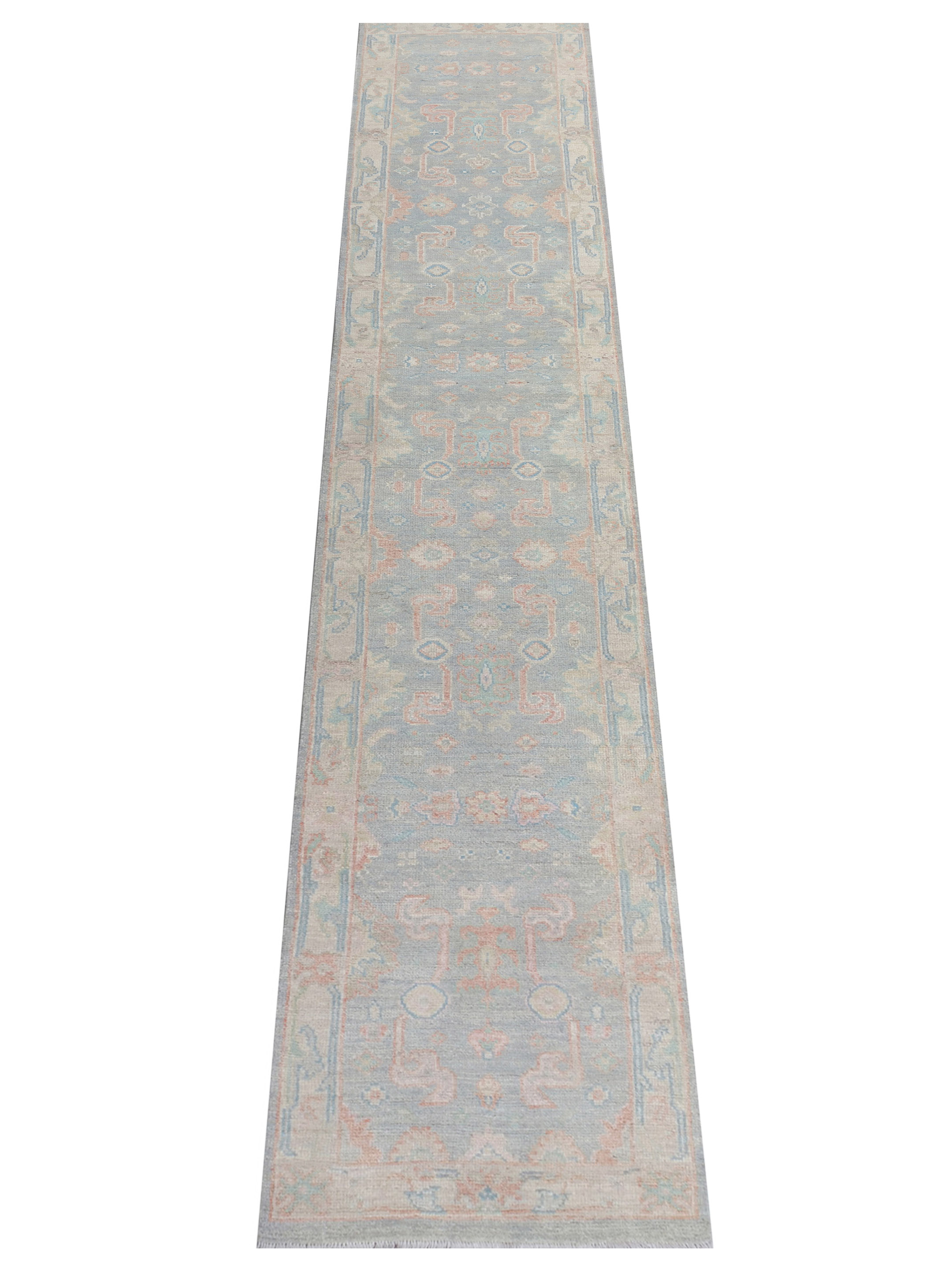 Ushak Wool Weft Hand Knotted Grey 3x14 - Image 2 of 5