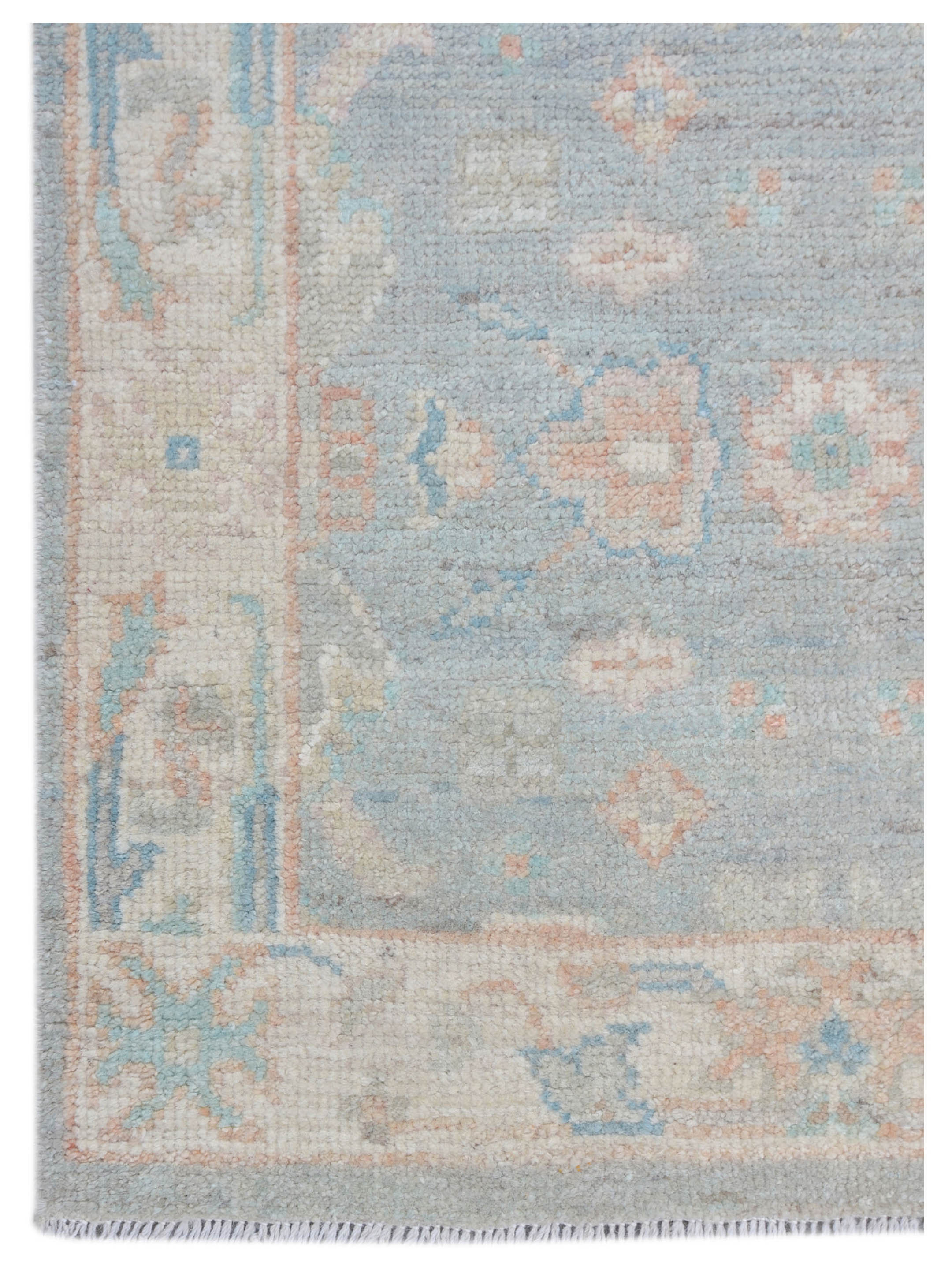 Ushak Wool Weft Hand Knotted Grey 3x14 - Image 4 of 5