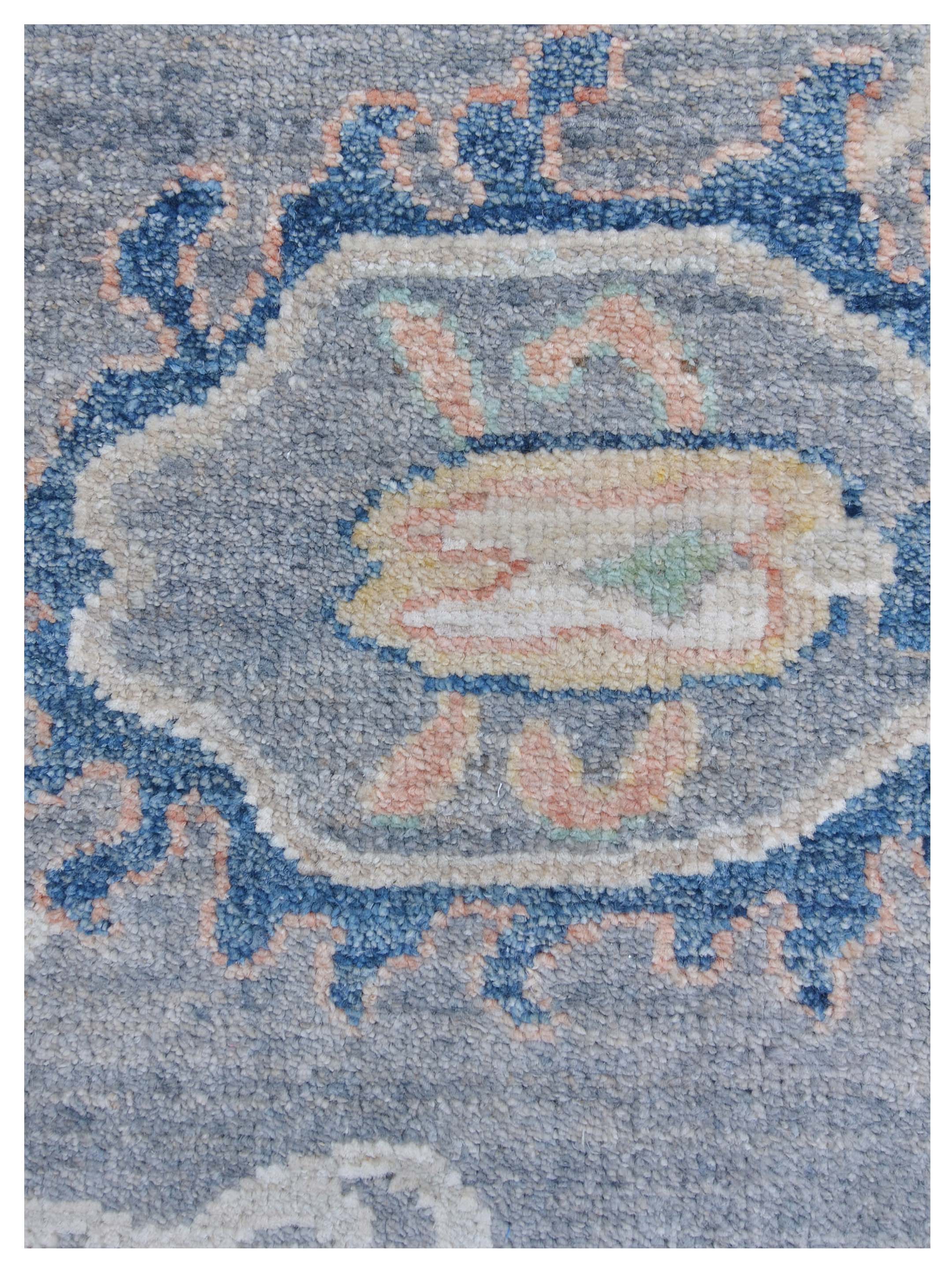 Ushak Wool Weft Hand Knotted D.Grey 9x12 - Image 3 of 5