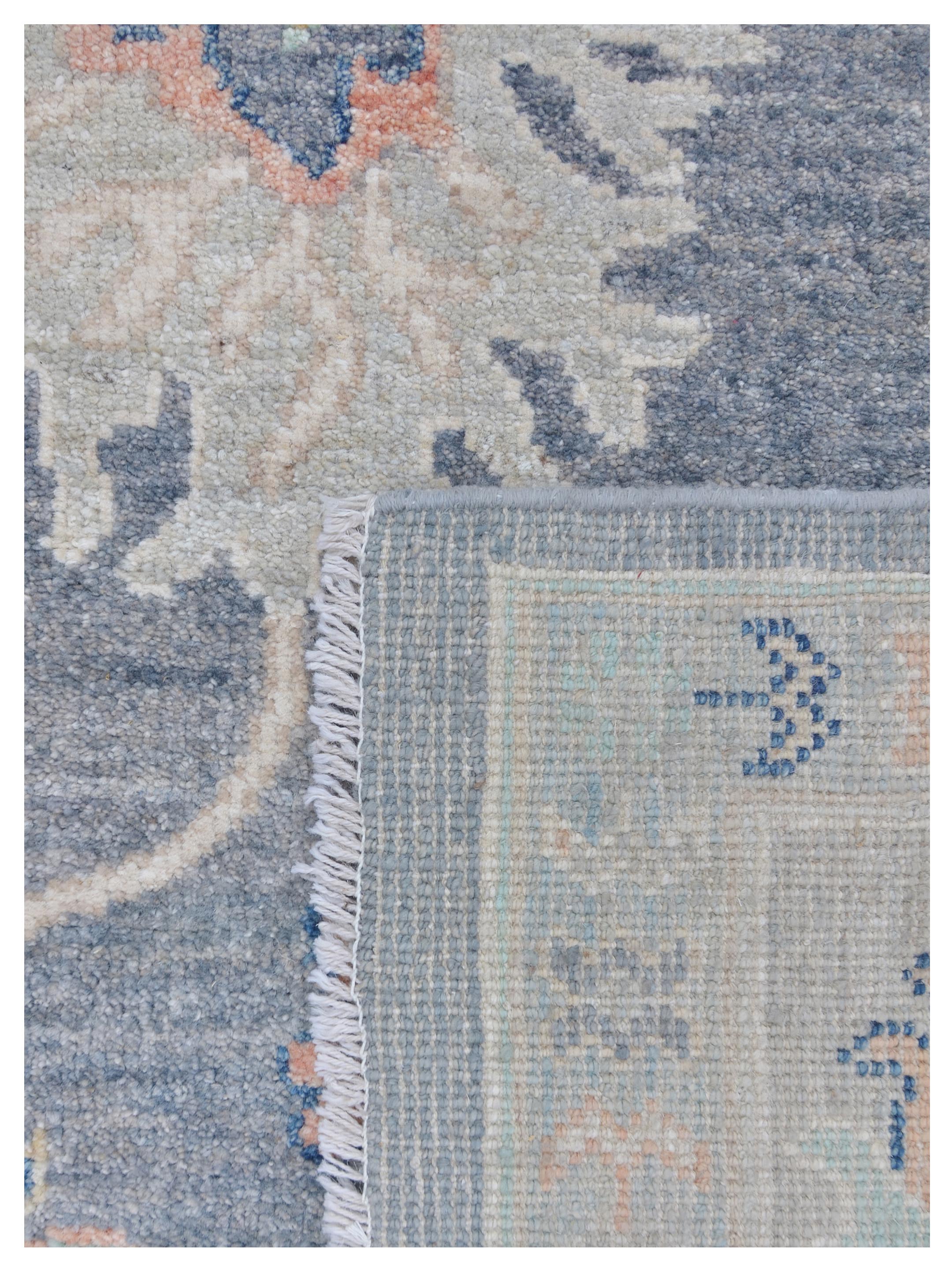 Ushak Wool Weft Hand Knotted D.Grey 9x12 - Image 5 of 5