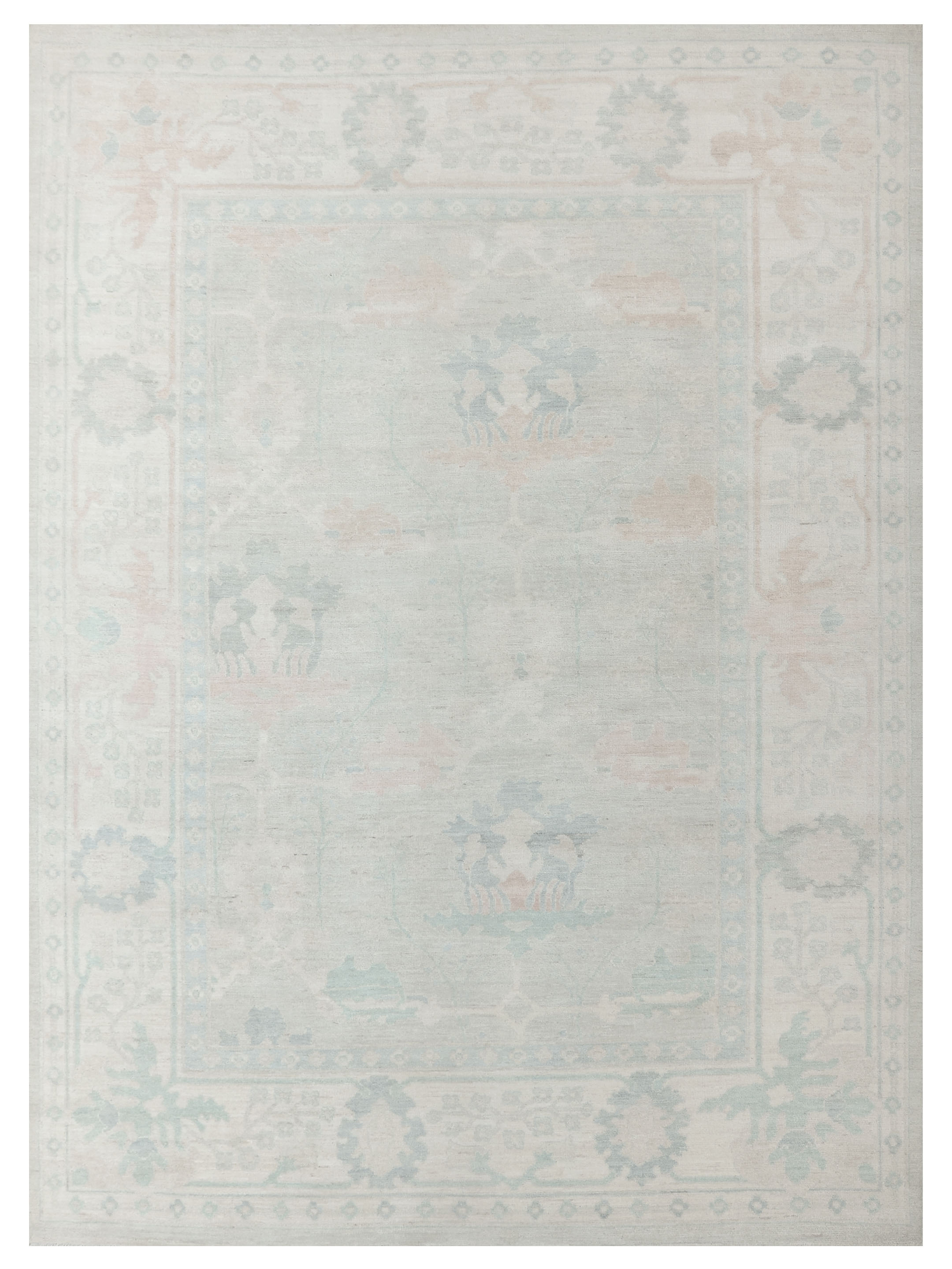 Ushak Wool Weft Hand Knotted Grey 10x14