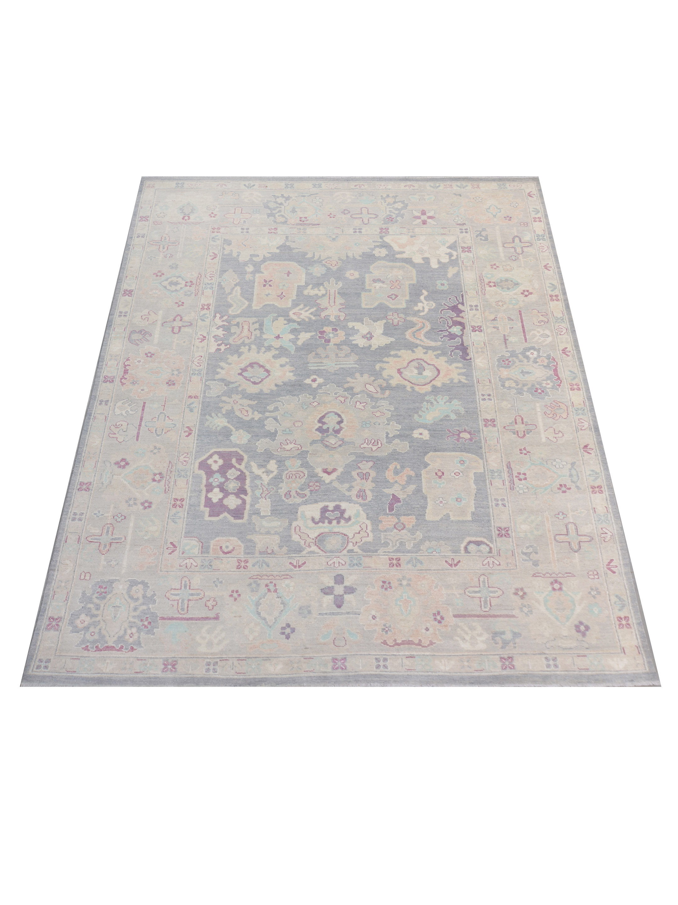 Ushak Wool Weft Hand Knotted D.Grey 9x12 - Image 2 of 5