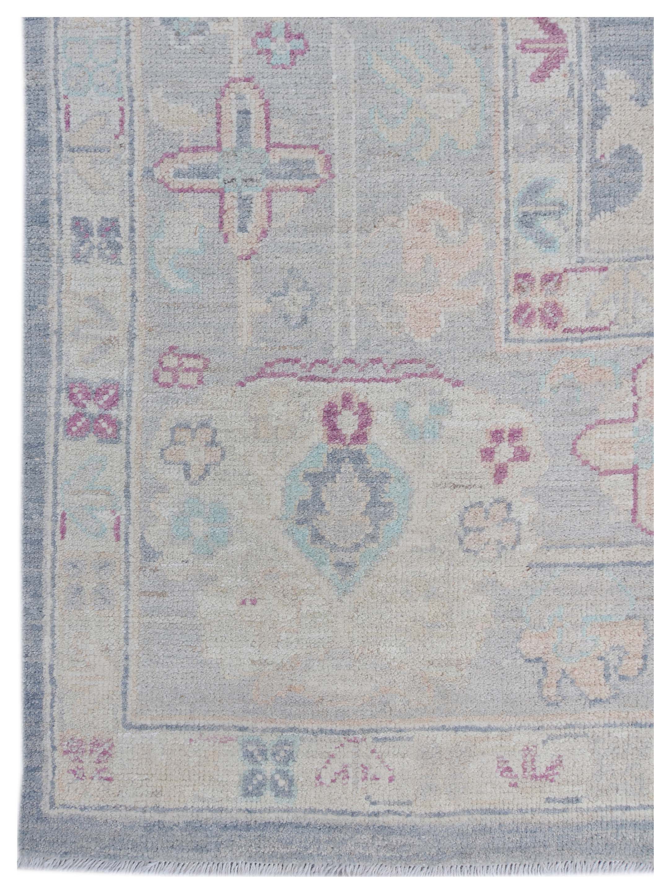 Ushak Wool Weft Hand Knotted D.Grey 9x12 - Image 4 of 5