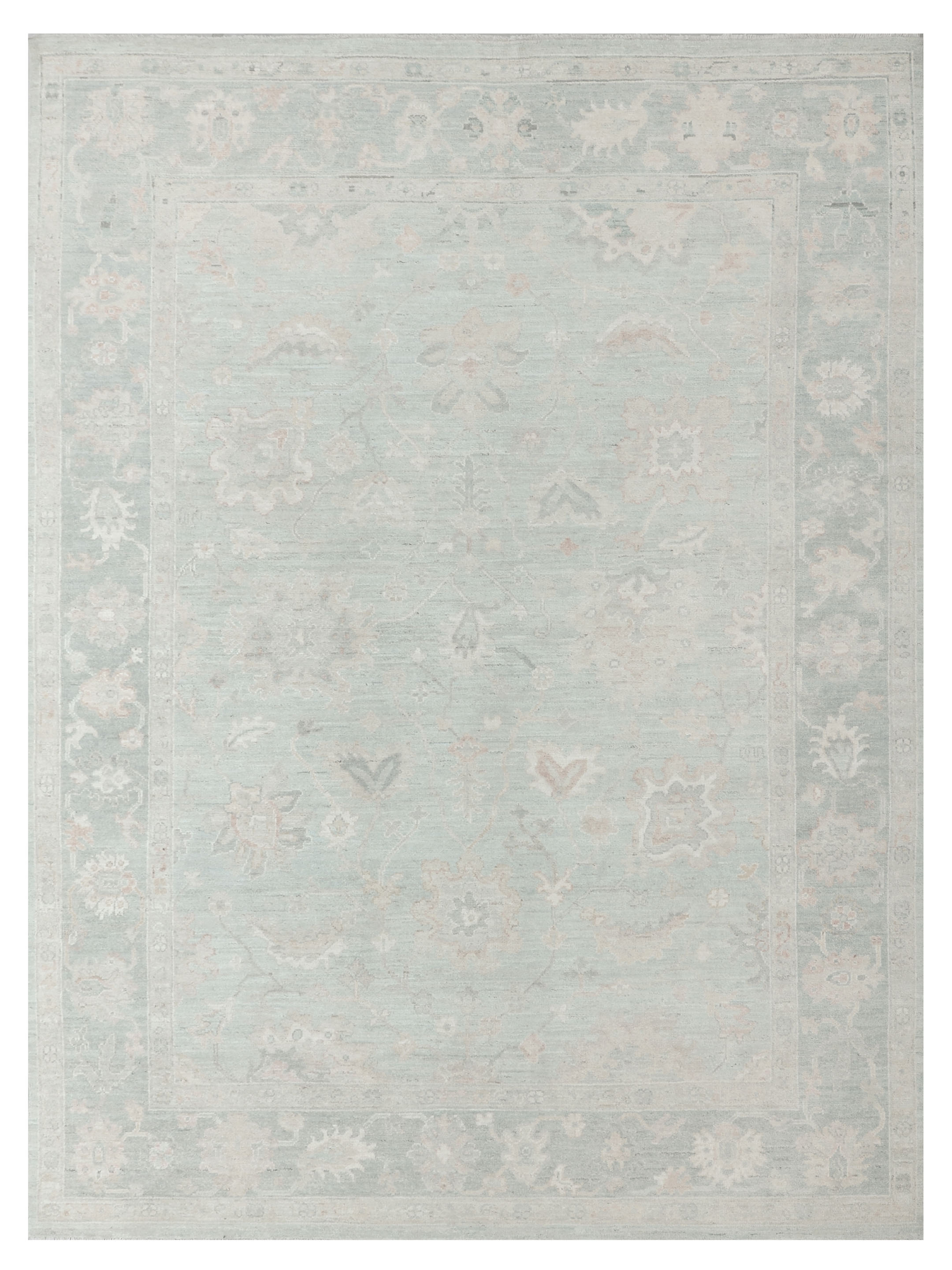 Ushak Wool Weft Hand Knotted Blue 9x12