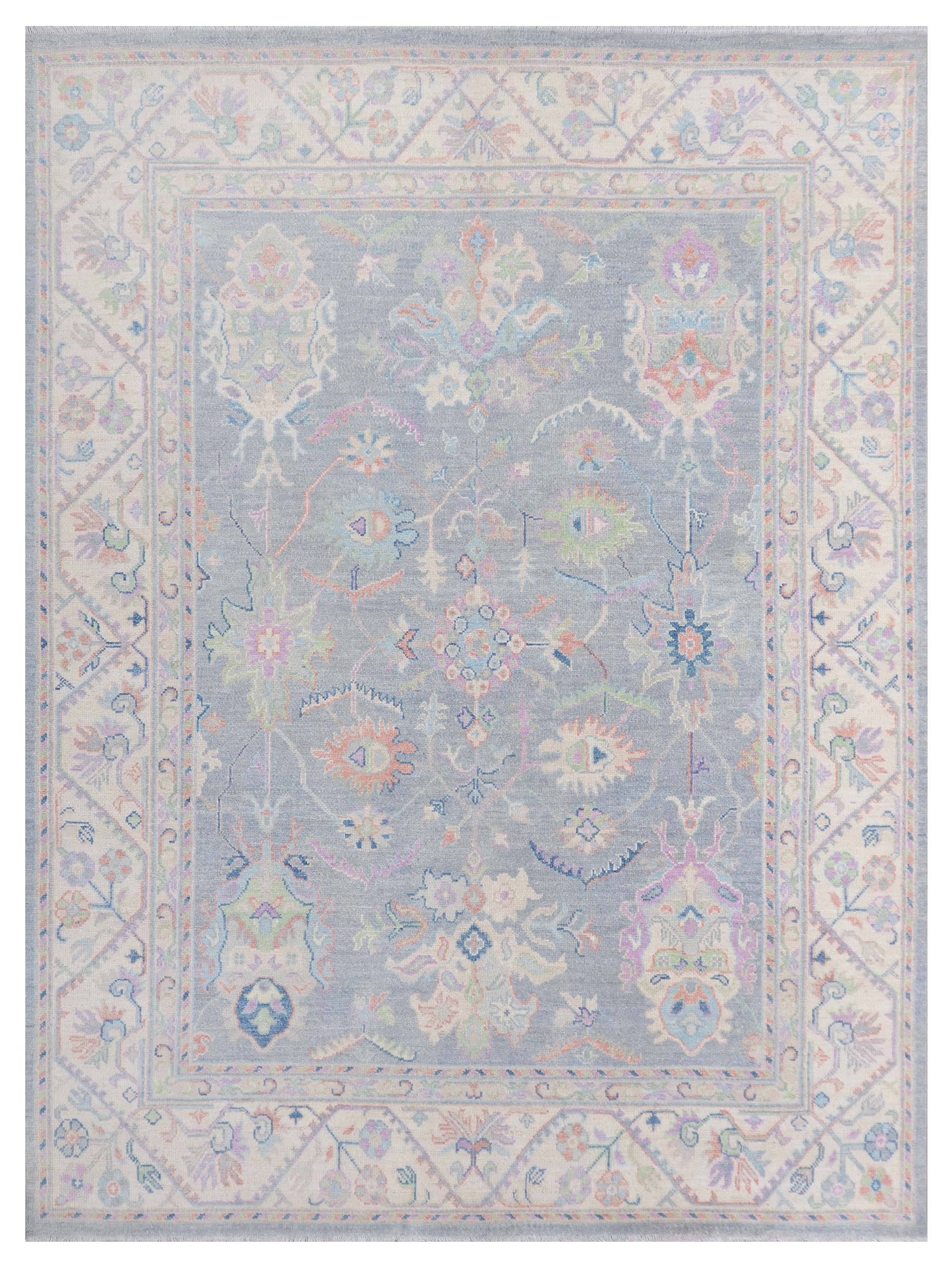 Ushak Wool Weft Hand Knotted Grey 8x10