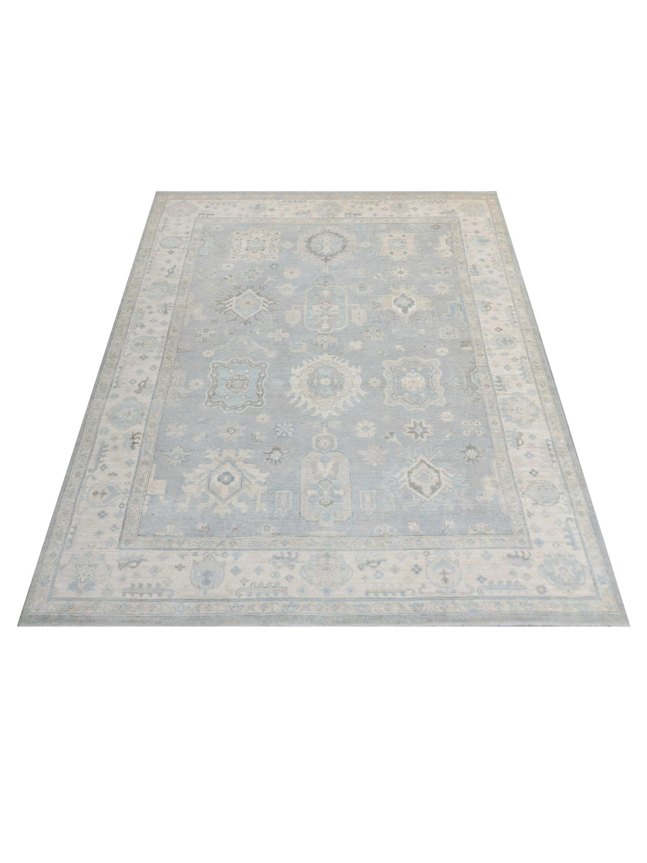 Ushak Wool Weft Hand Knotted Grey 9x12 - Image 2 of 5