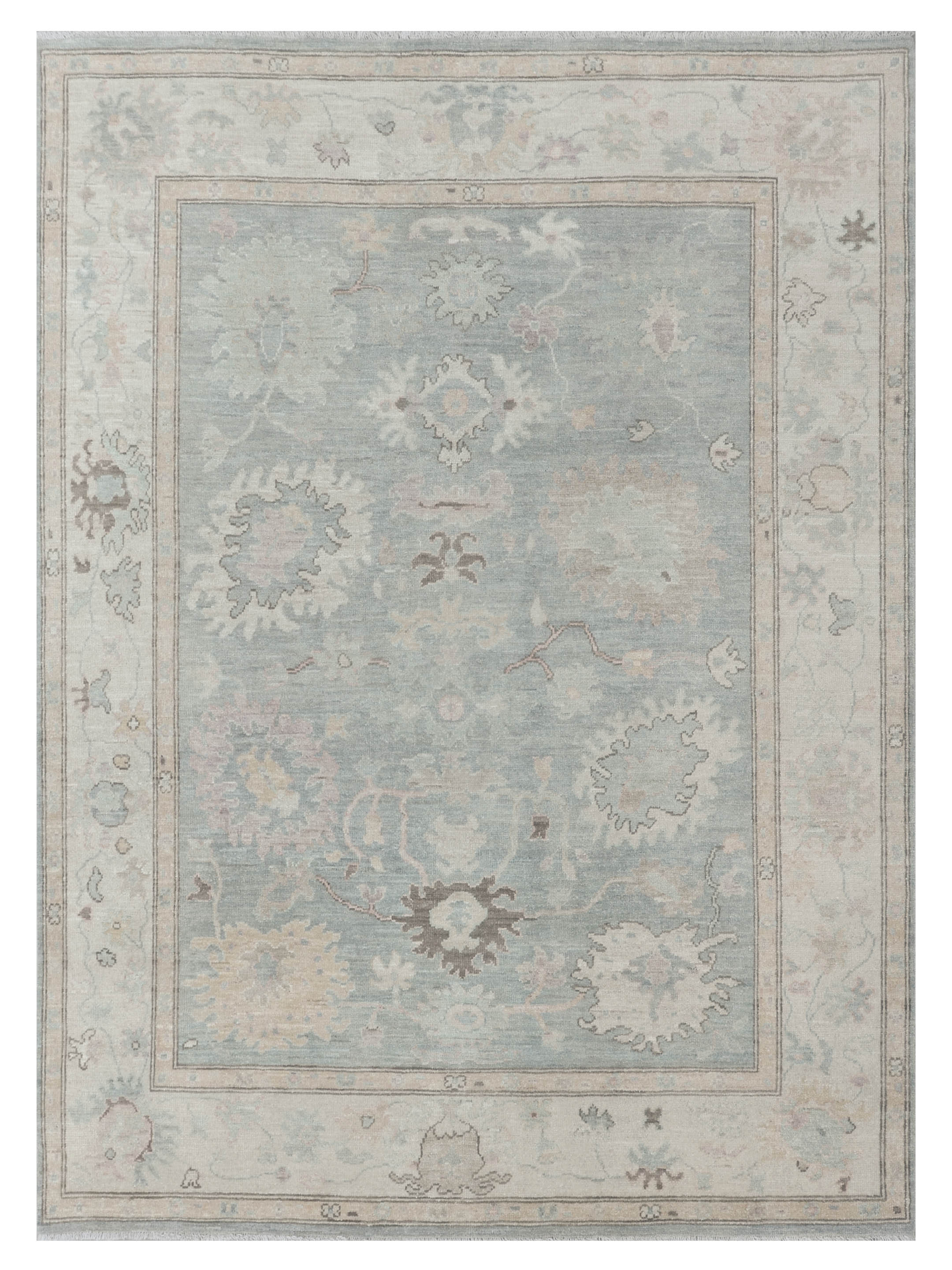 Ushak Wool Weft Hand Knotted Grey 8x10