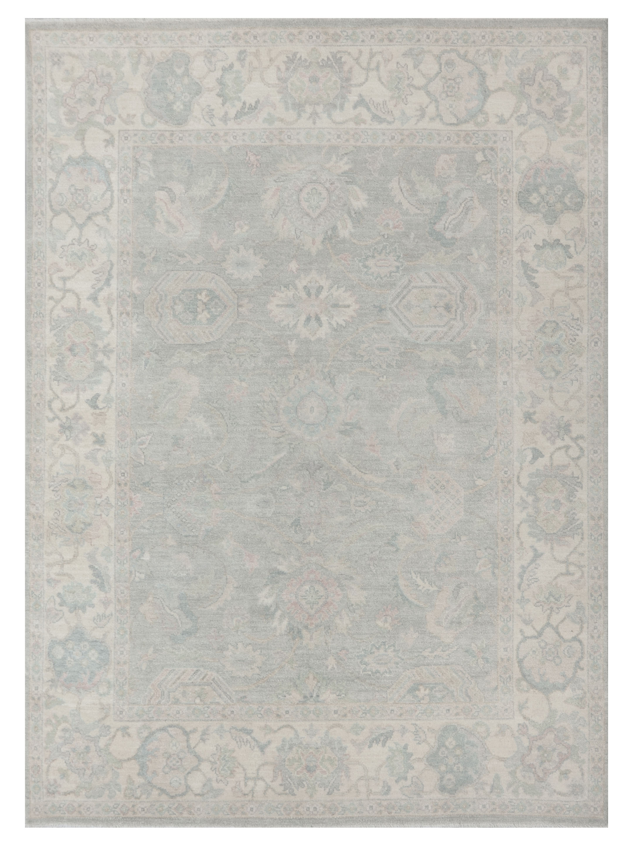 Ushak Wool Weft Hand Knotted Grey 8x10