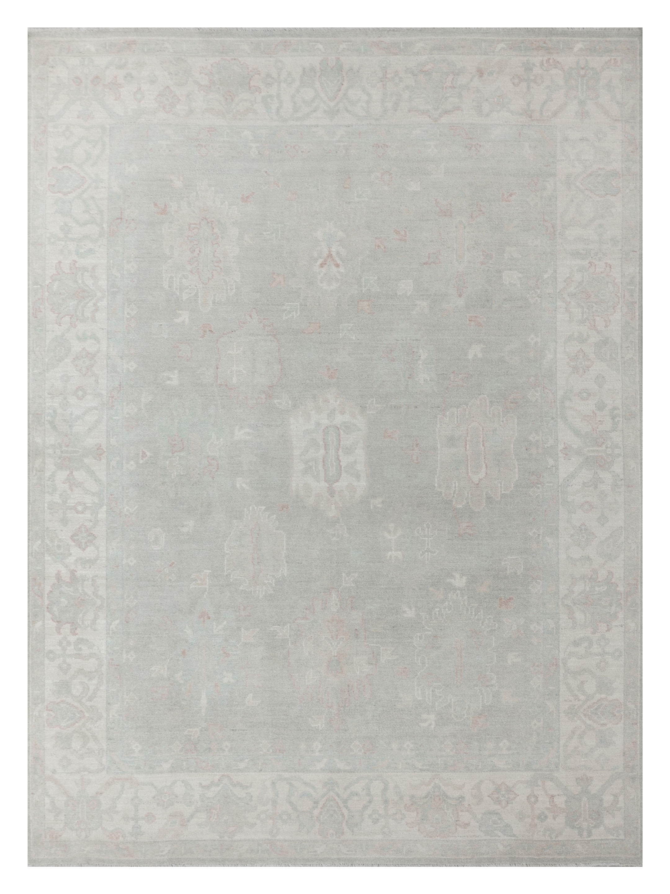 Ushak Wool Weft Hand Knotted Grey 8x10