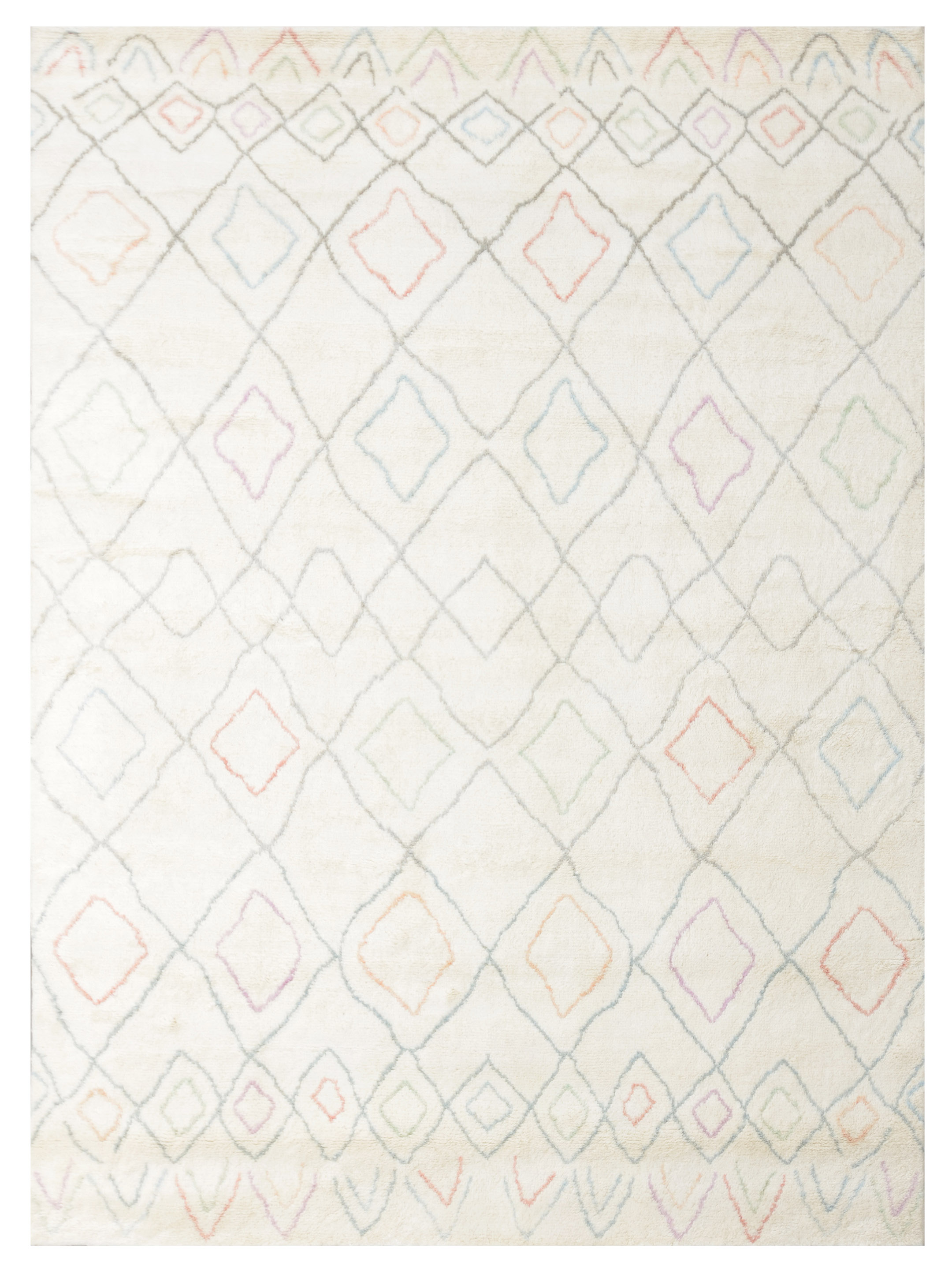 Moroccan Hand Knotted Ivory 8x10