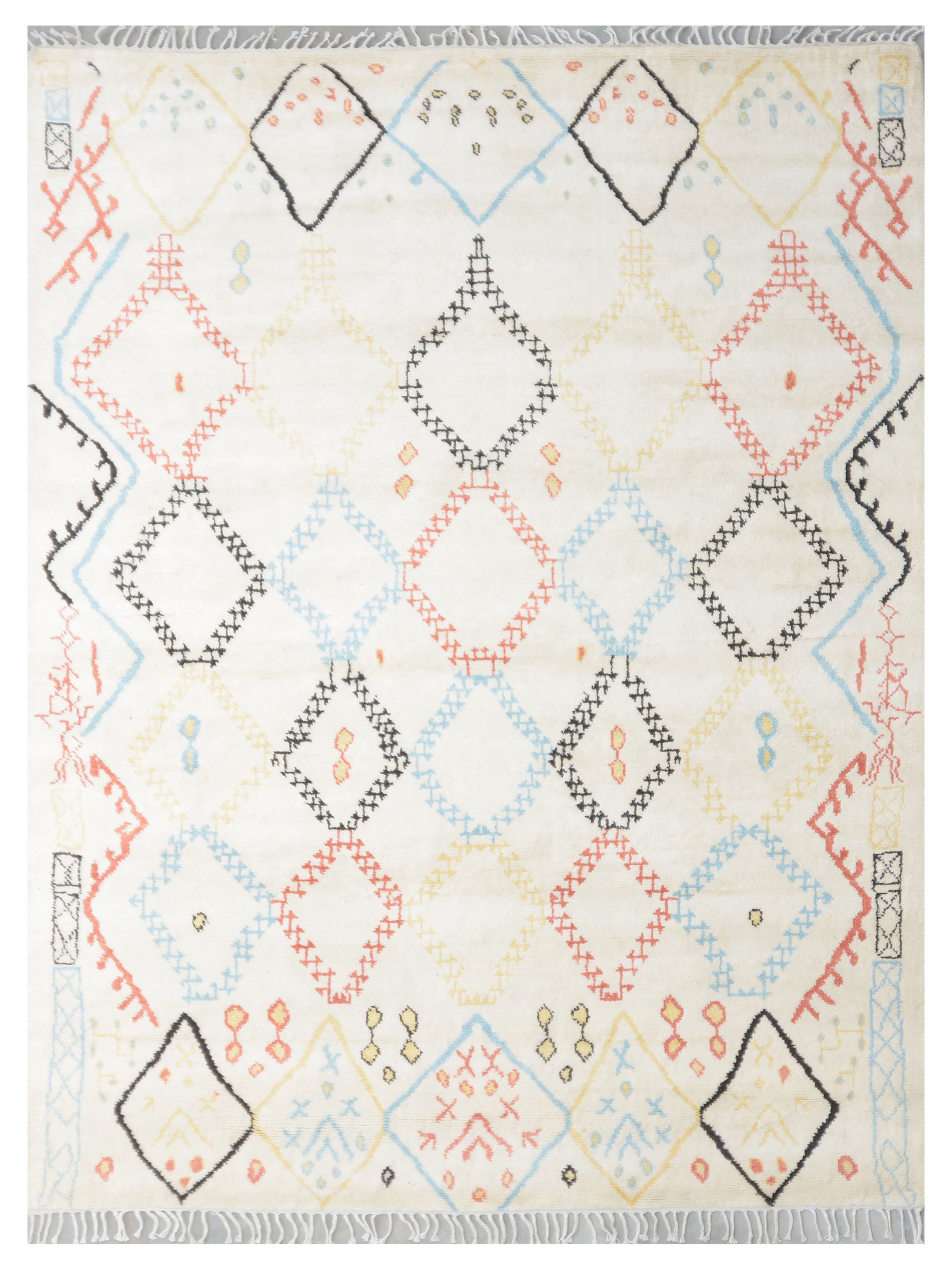 Moroccan Hand Knotted Ivory 8x10