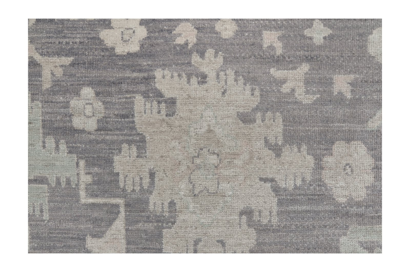 Ushak Wool Weft Hand Knotted Grey 9x12 - Image 4 of 6