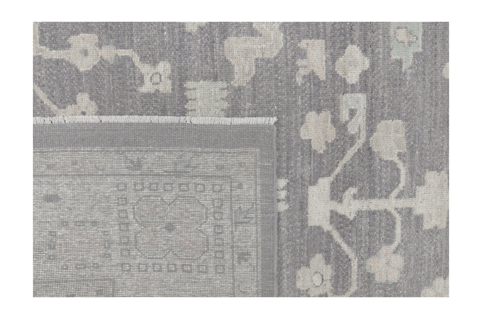 Ushak Wool Weft Hand Knotted Grey 9x12 - Image 6 of 6