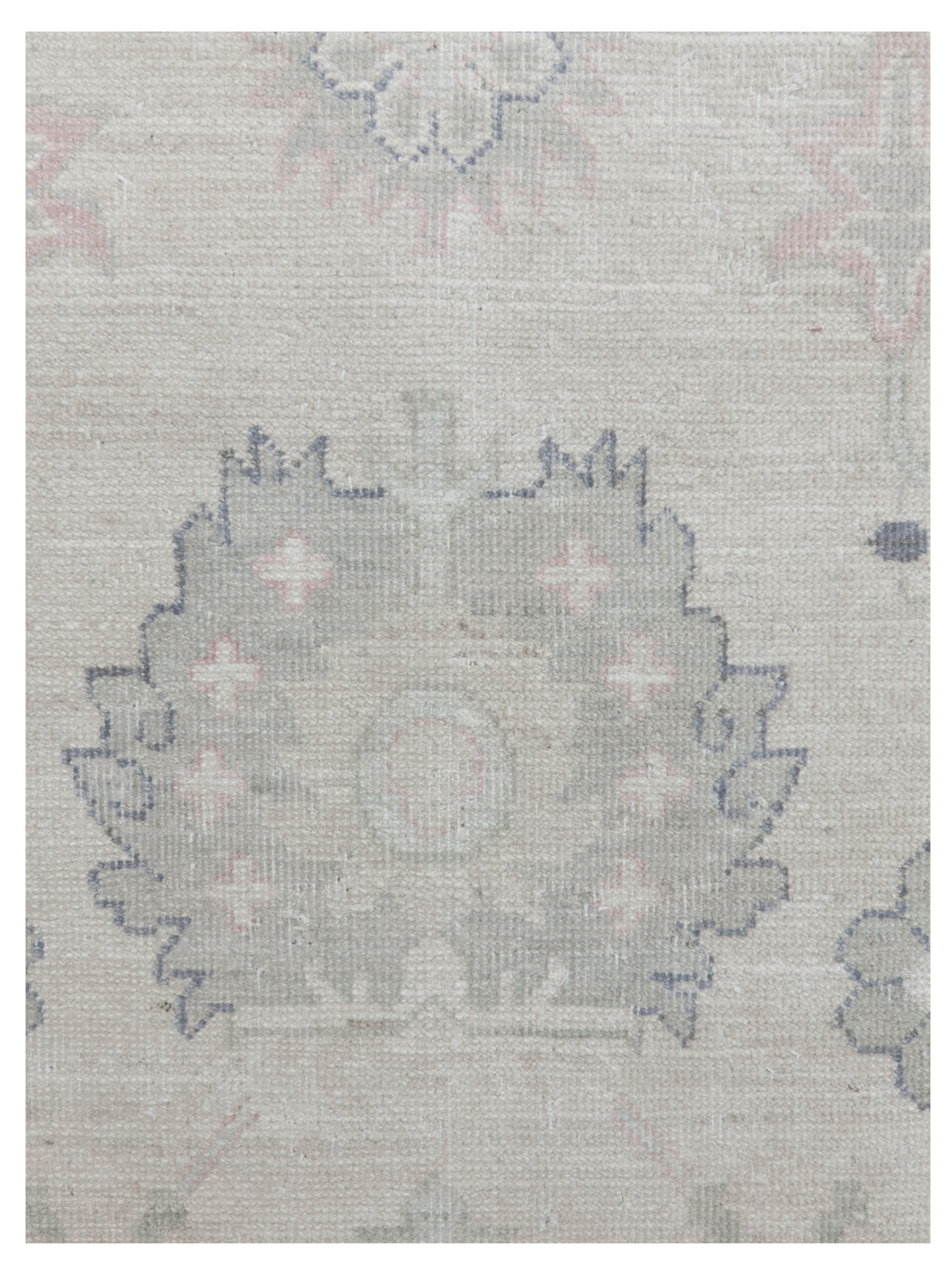 Ushak Wool Weft Hand Knotted Ivory 9x12 - Image 3 of 6