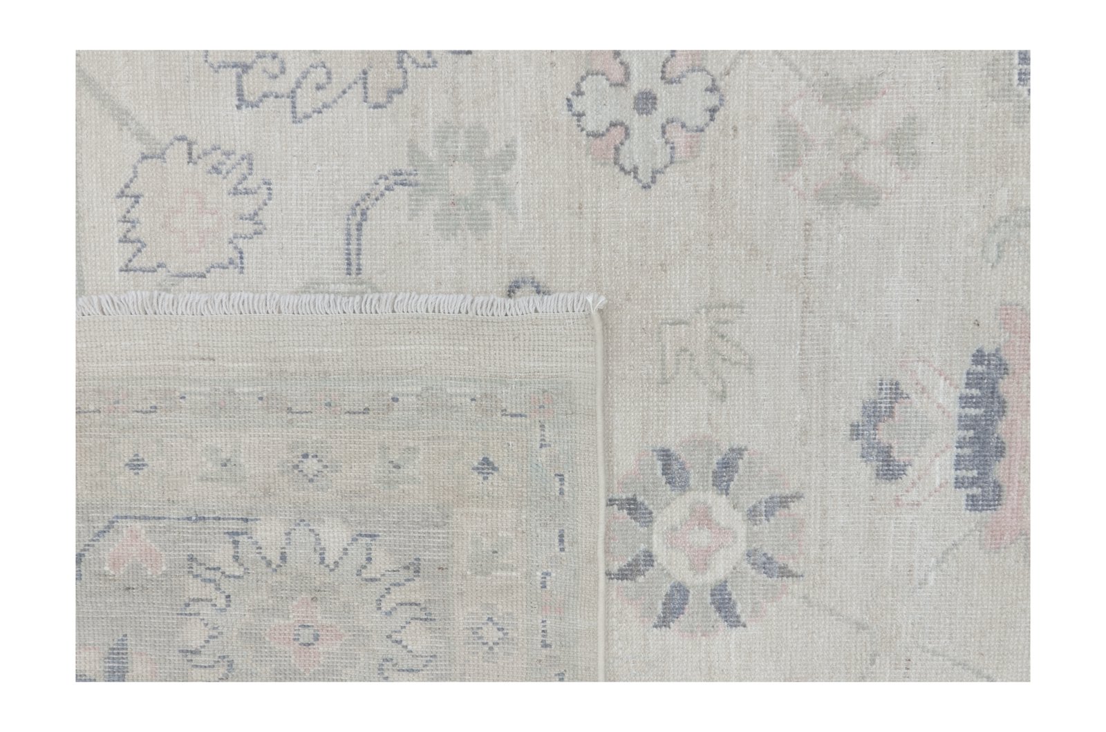 Ushak Wool Weft Hand Knotted Ivory 9x12 - Image 6 of 6