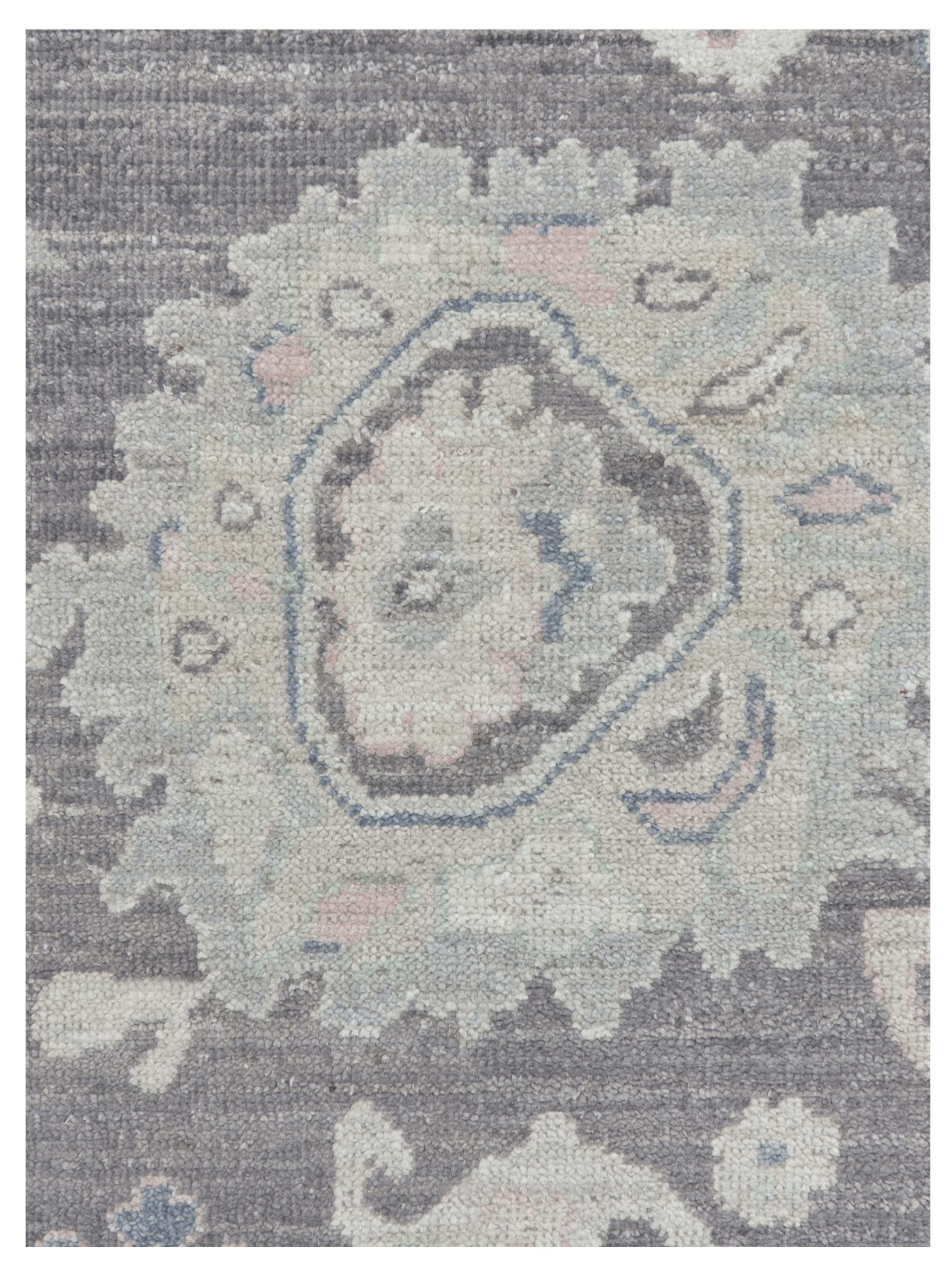 Ushak Wool Weft Hand Knotted Grey 9x12 - Image 3 of 6
