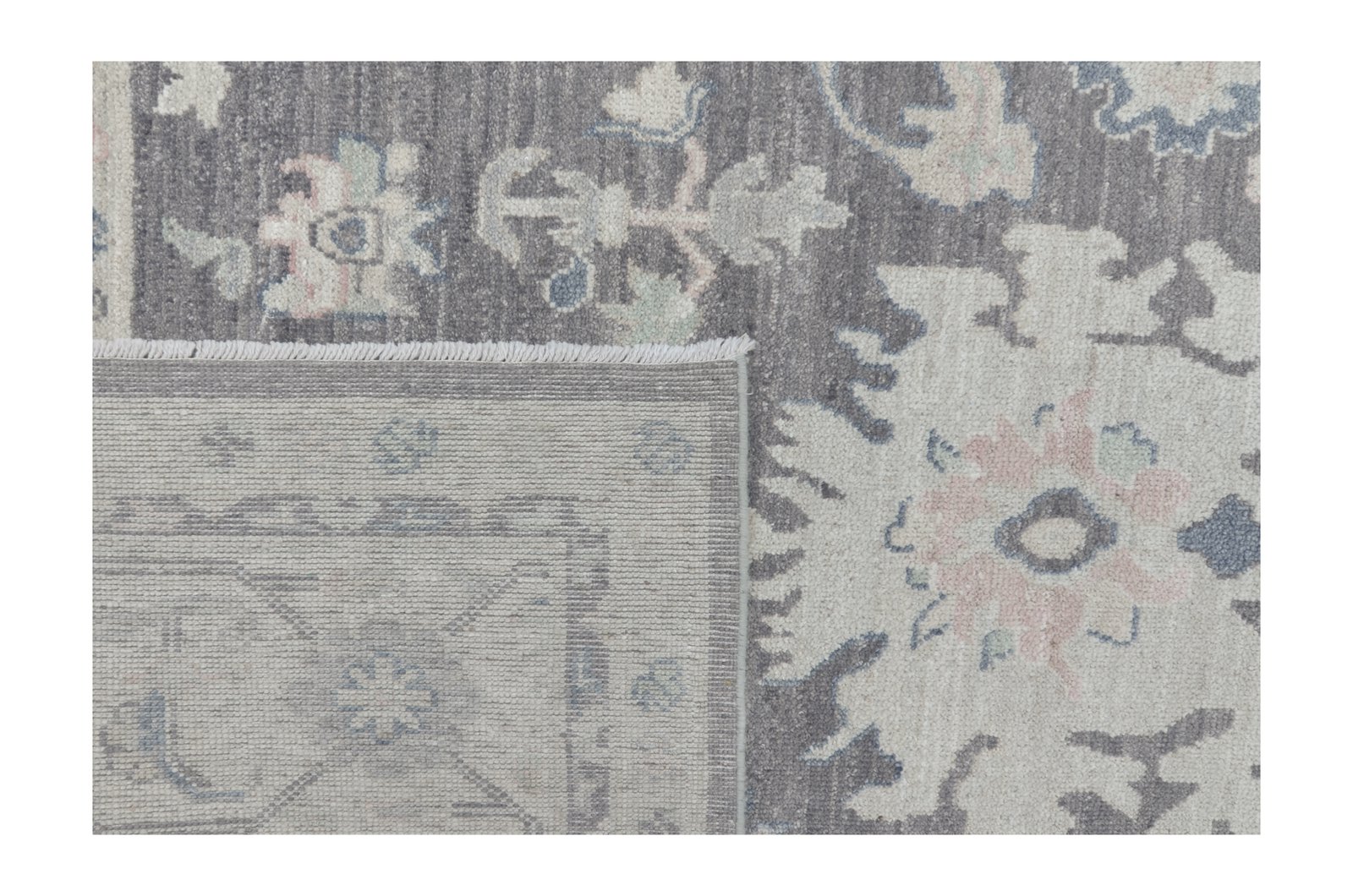 Ushak Wool Weft Hand Knotted Grey 9x12 - Image 5 of 6