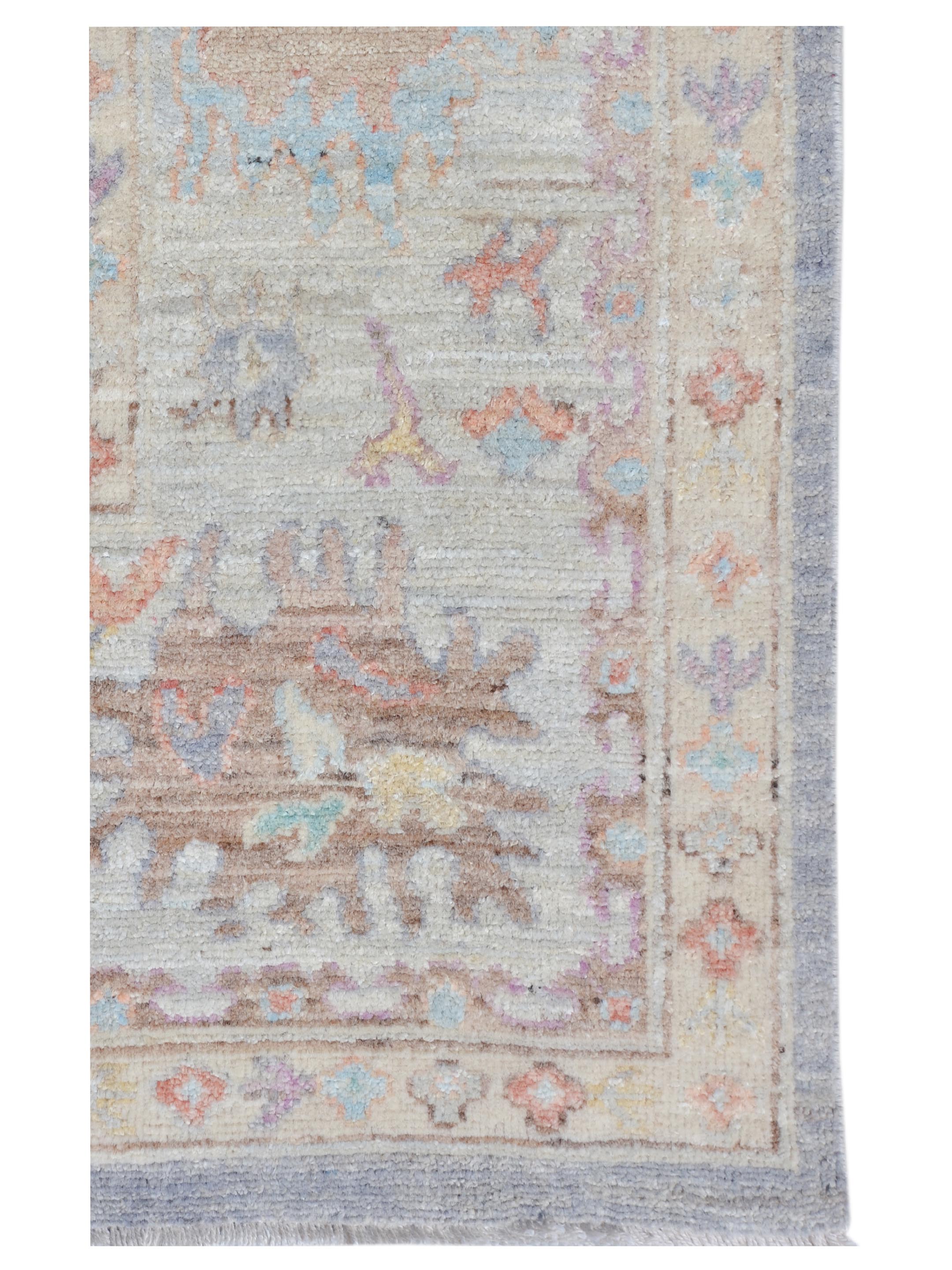 Ushak Wool Weft Hand Knotted Grey 8x10 - Image 4 of 5