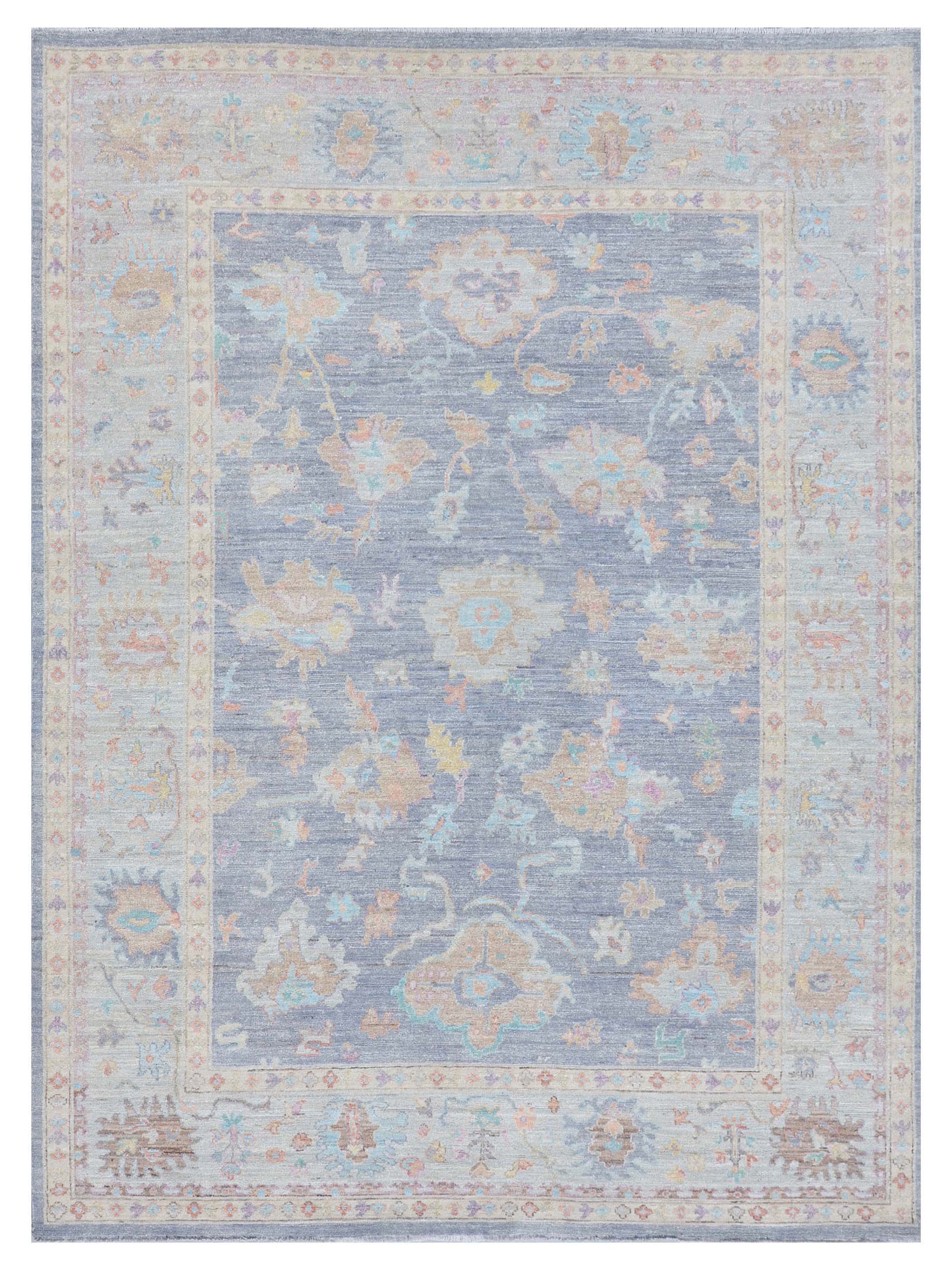 Ushak Wool Weft Hand Knotted Grey 8x10
