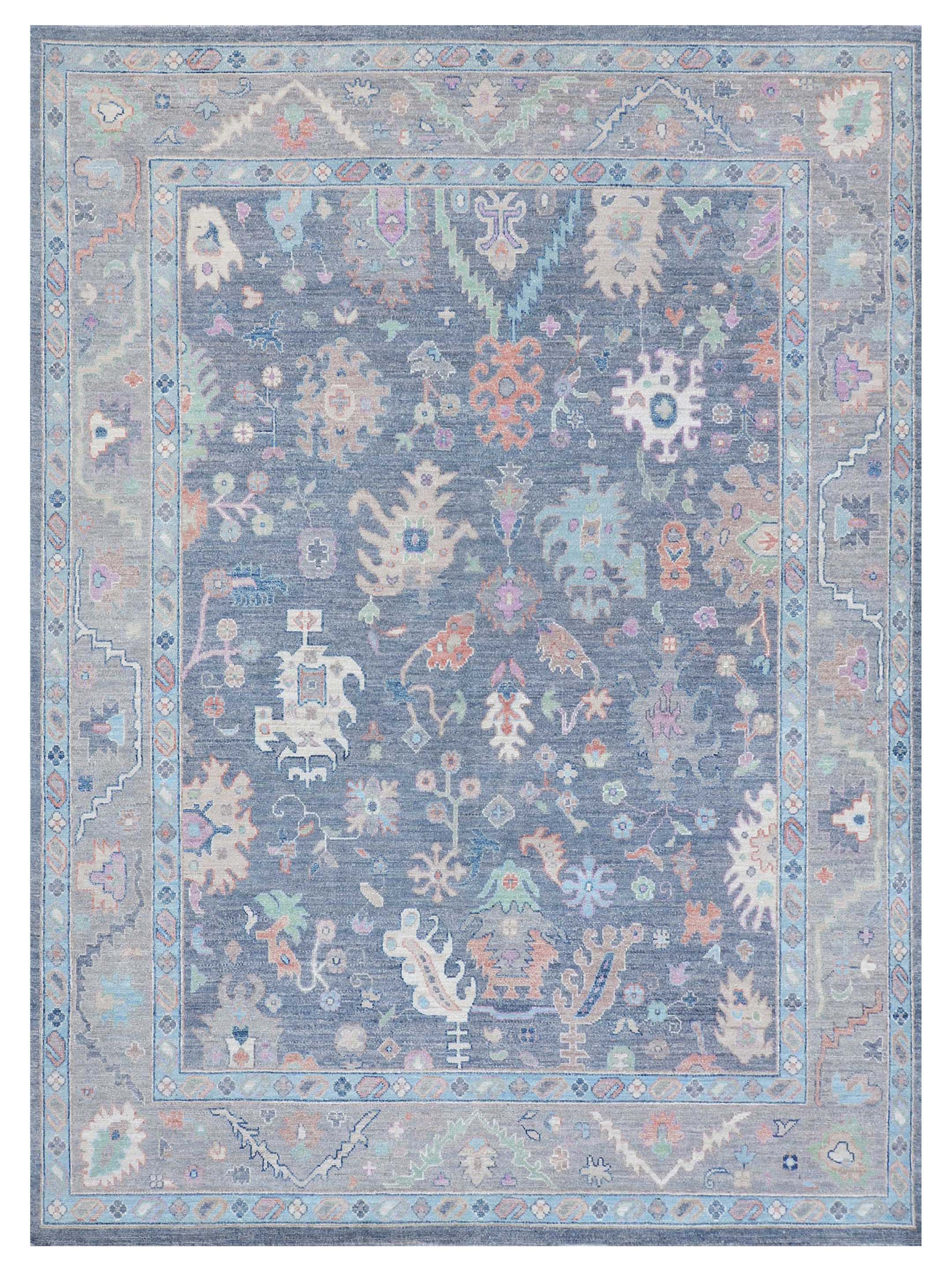 Ushak Wool Weft Hand Knotted Grey 8x10