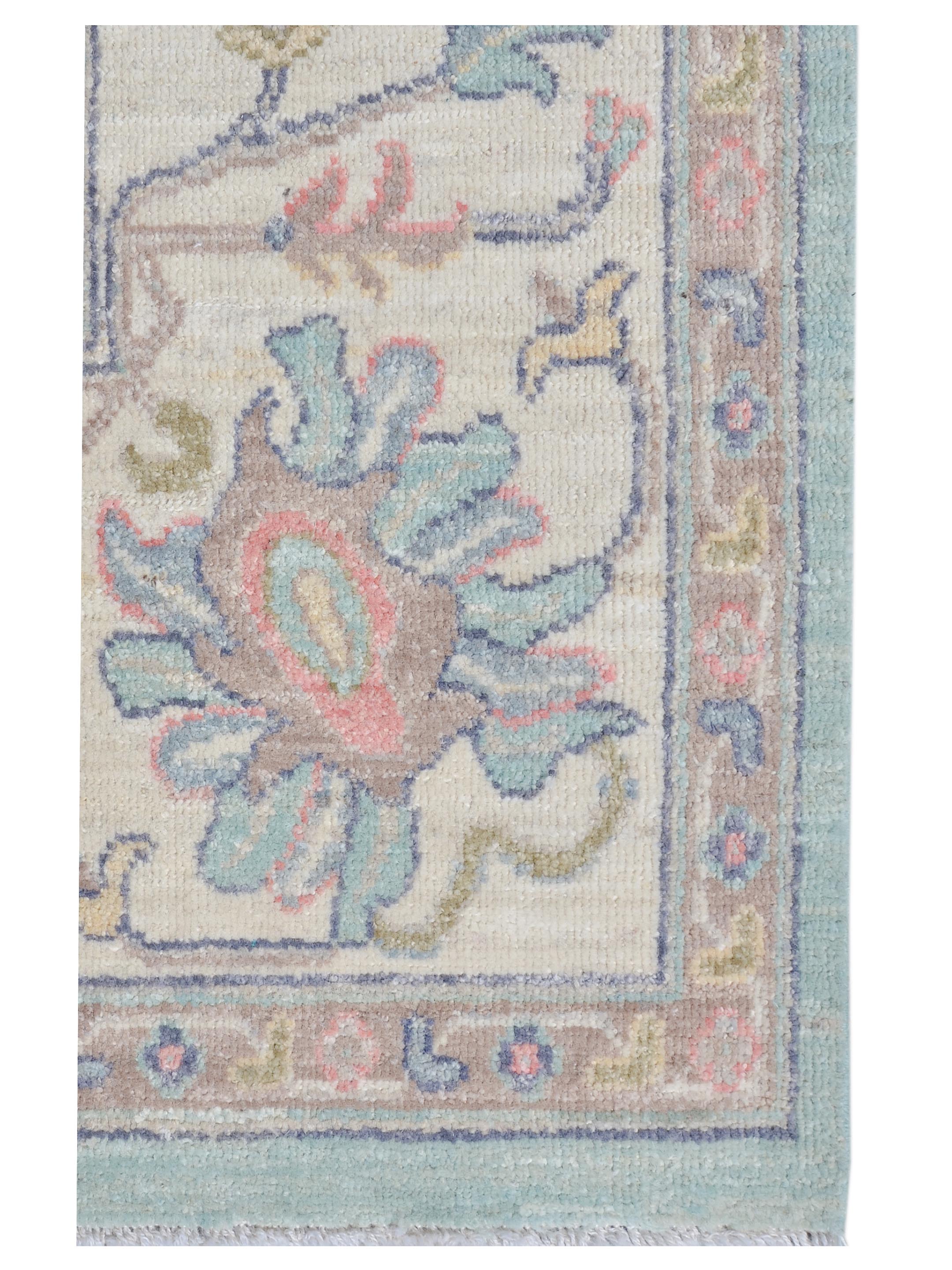 Ushak Wool Weft Hand Knotted Green 8x10 - Image 4 of 5