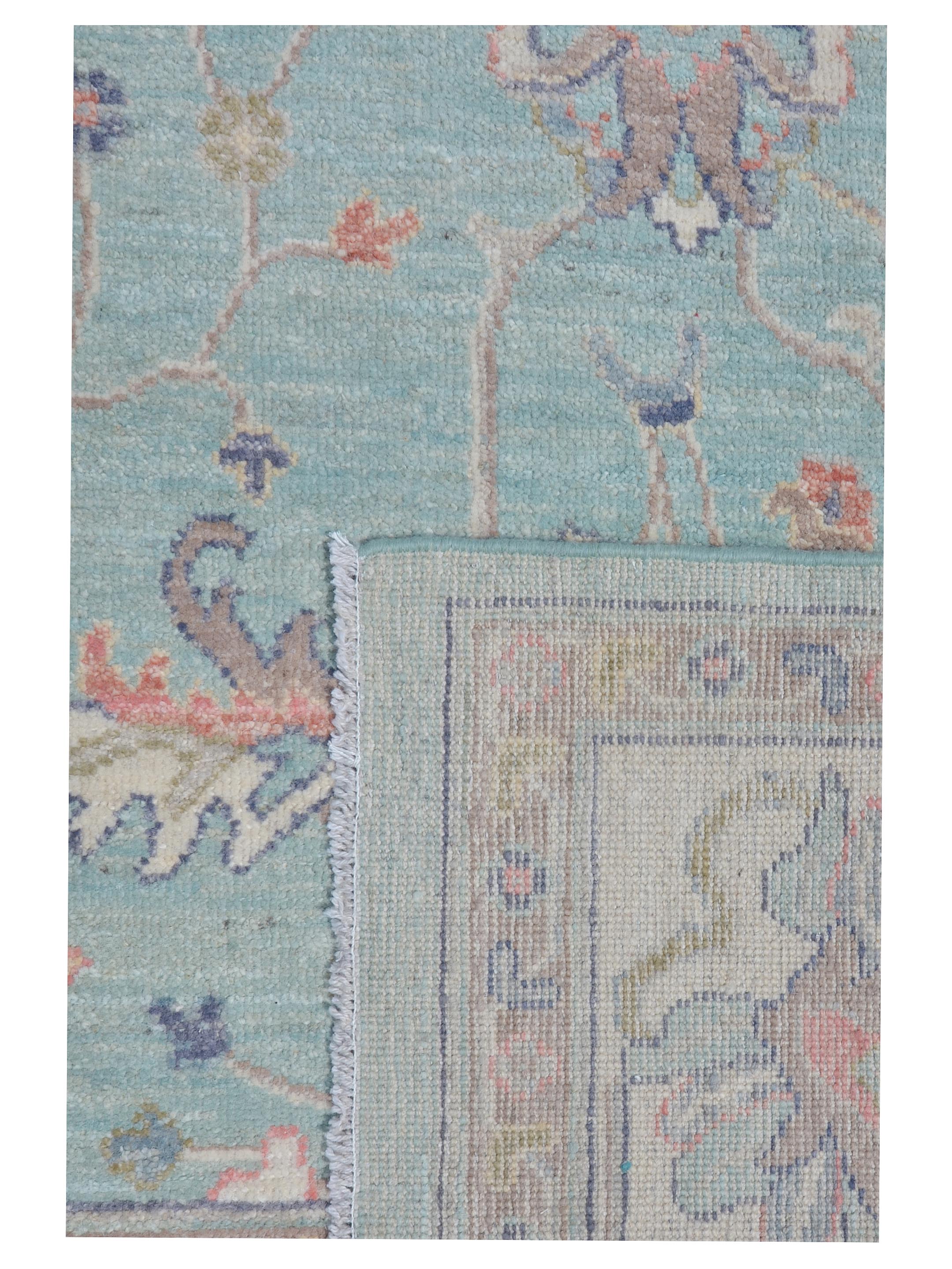 Ushak Wool Weft Hand Knotted Green 8x10 - Image 5 of 5