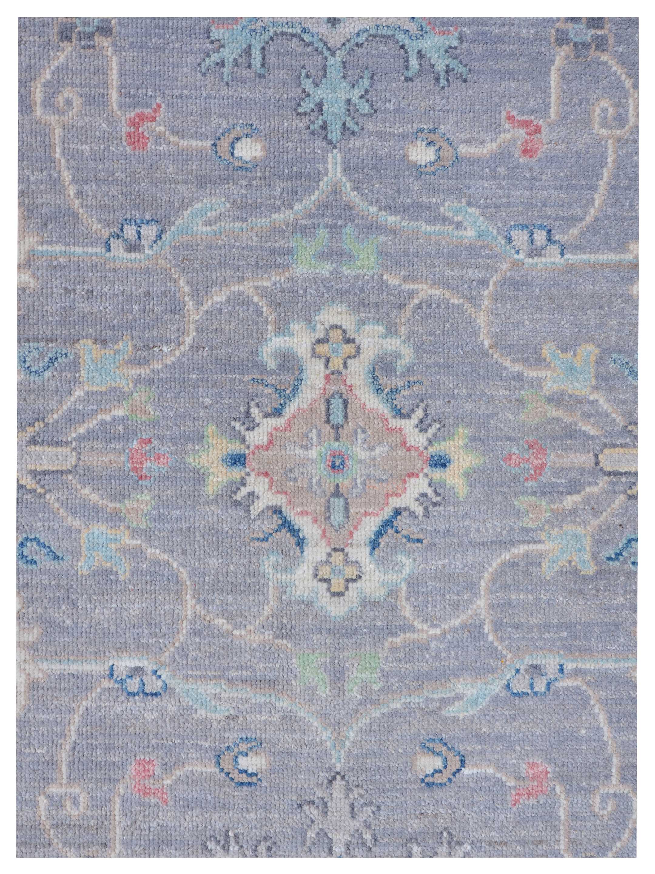 Ushak Wool Weft Hand Knotted Grey 8x10 - Image 3 of 5