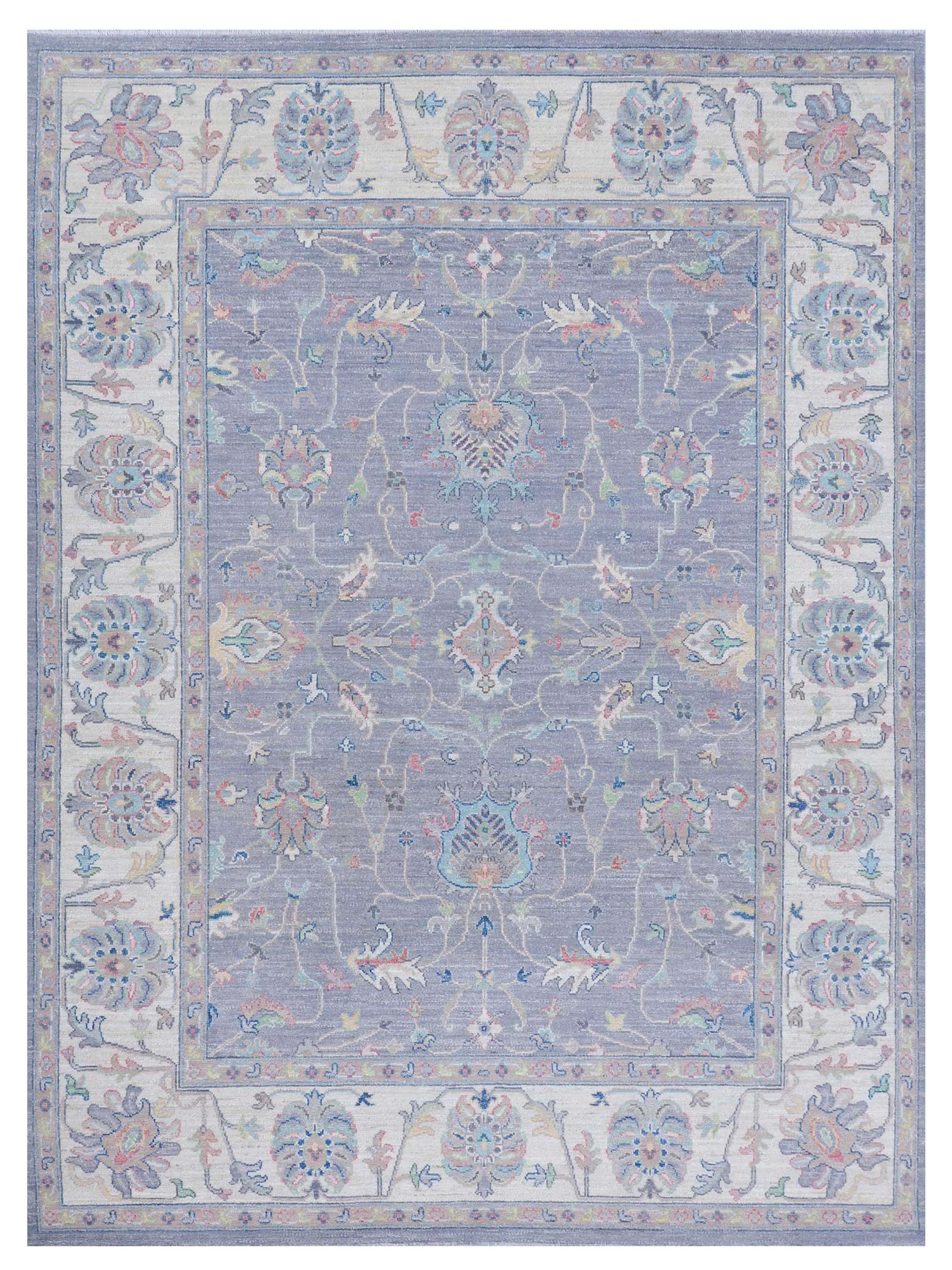 Ushak Wool Weft Hand Knotted Grey 8x10