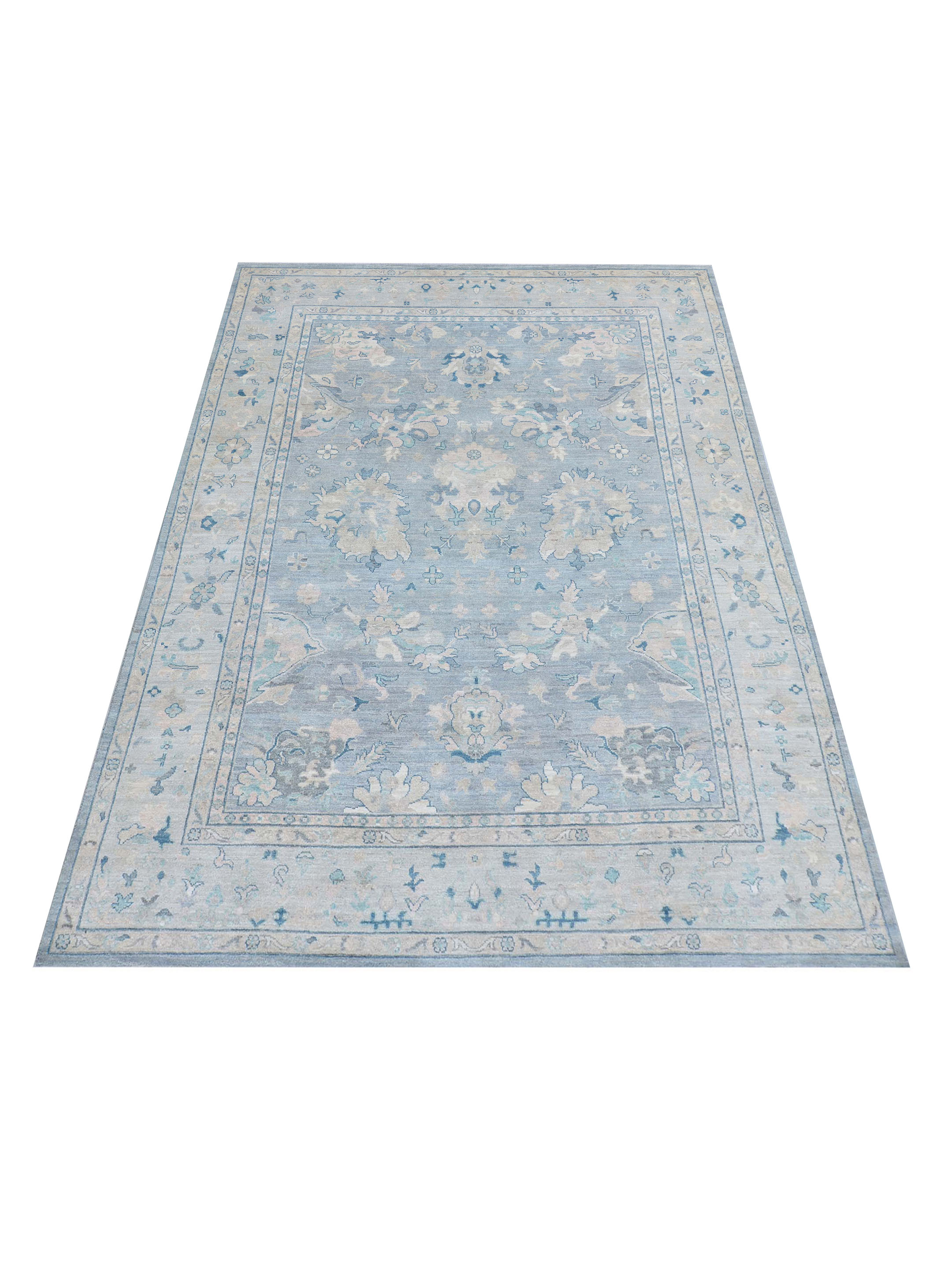 Ushak Wool Weft Hand Knotted Grey 9x12 - Image 2 of 5