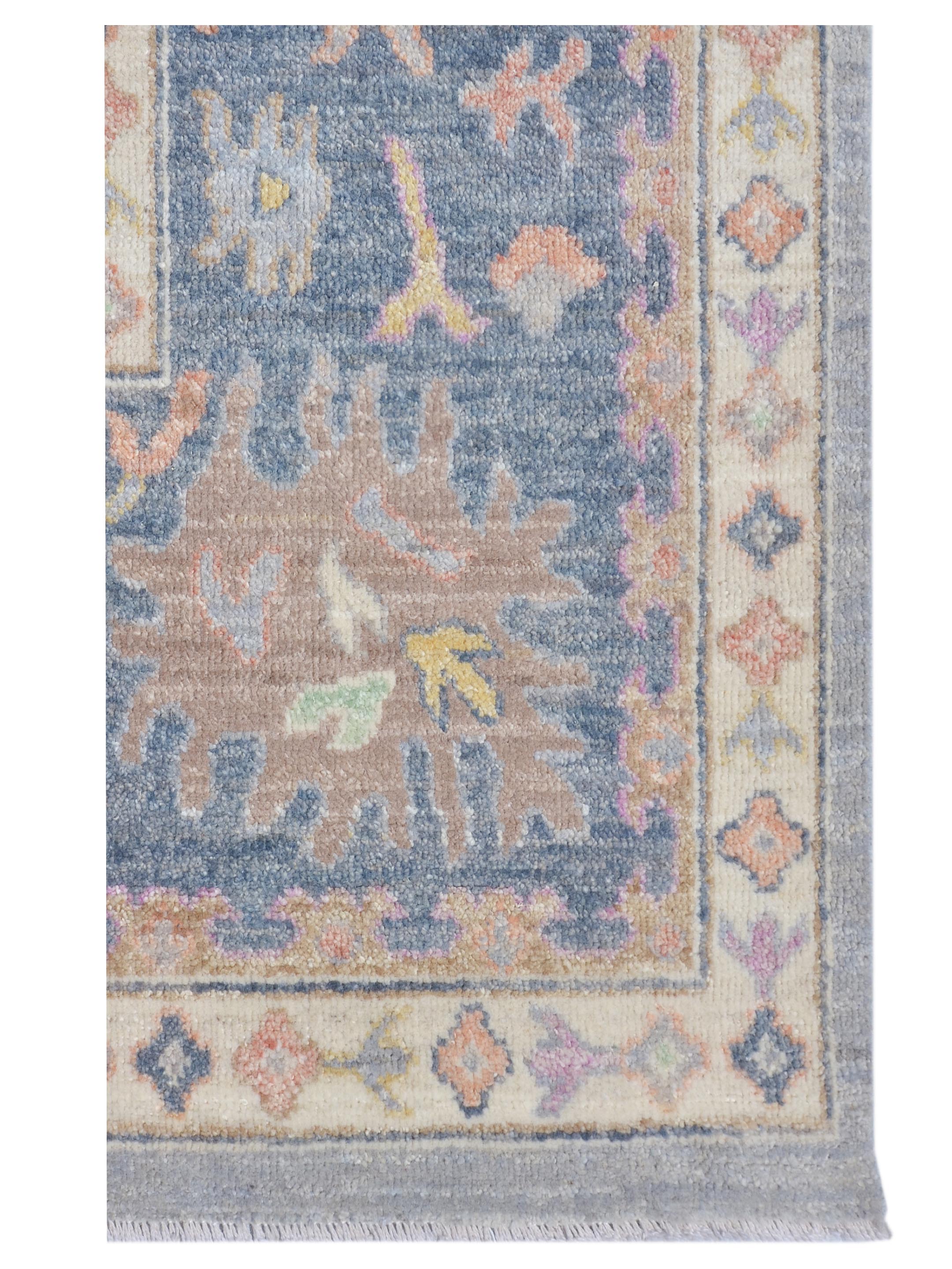 Ushak Wool Weft Hand Knotted Grey 9x12 - Image 4 of 5