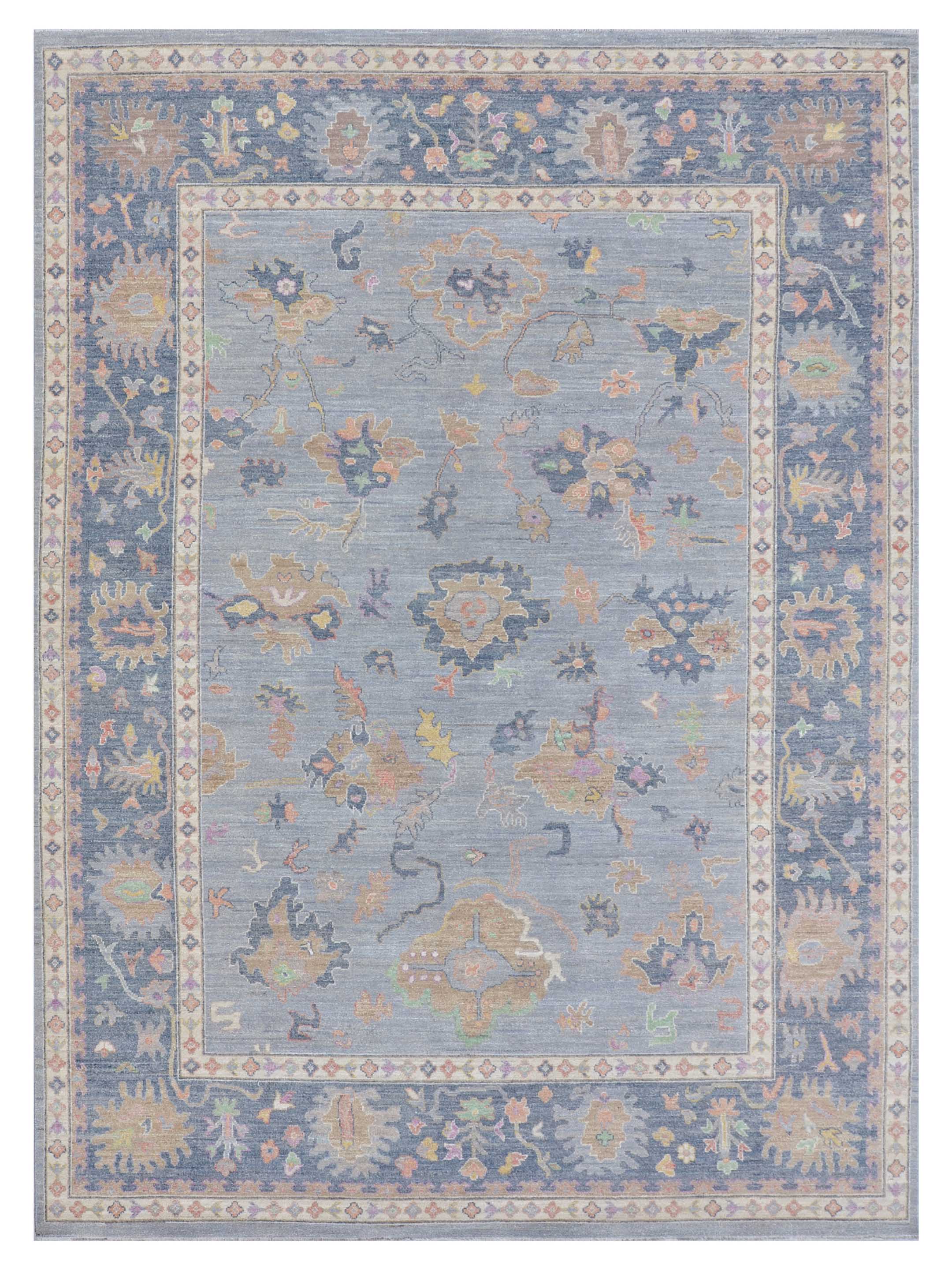 Ushak Wool Weft Hand Knotted Grey 9x12