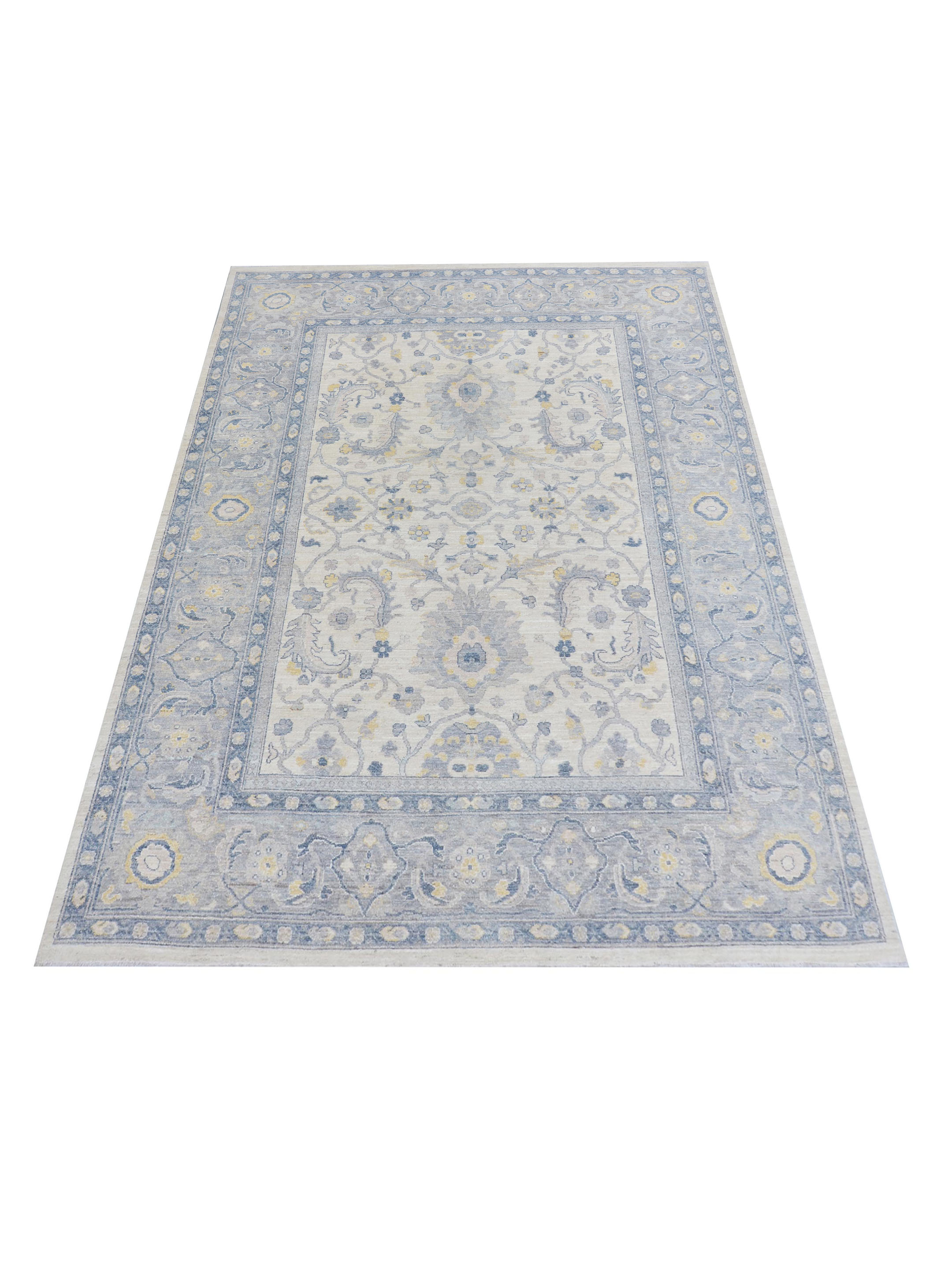 Ushak Wool Weft Hand Knotted Ivory 9x12 - Image 2 of 5