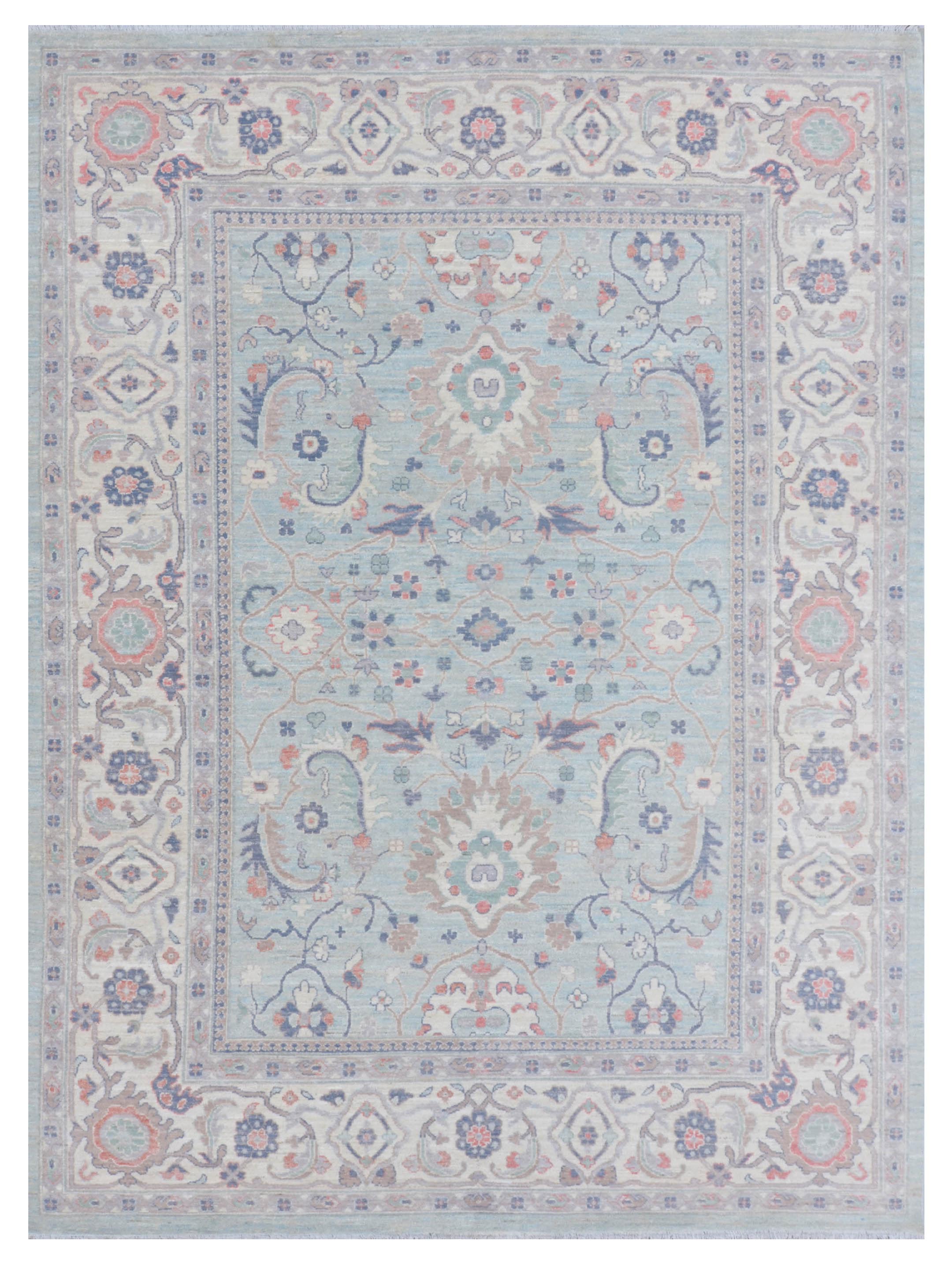 Ushak Wool Weft Hand Knotted Grey 9x12
