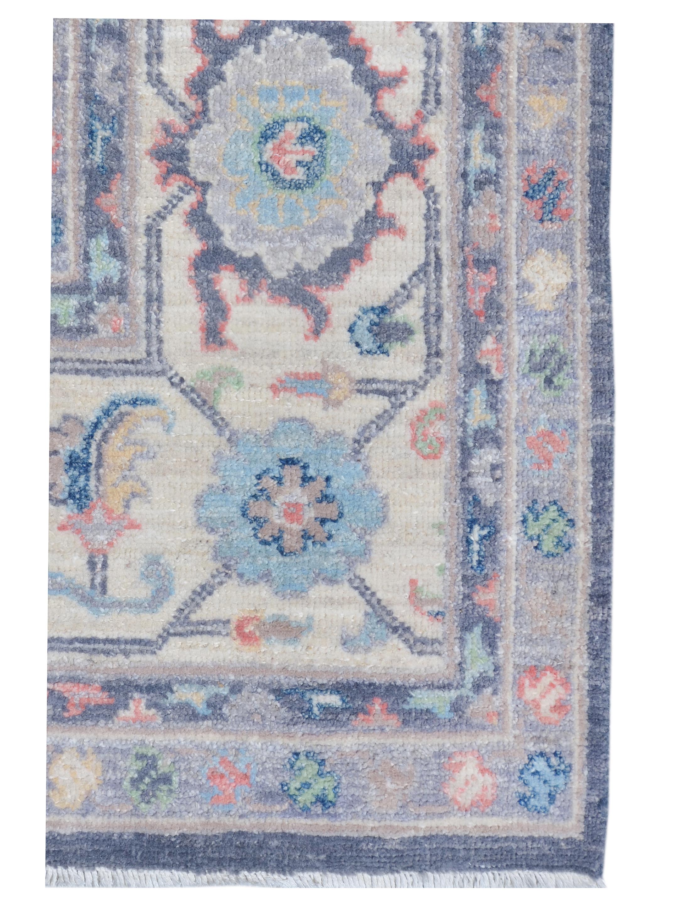 Ushak Wool Weft Hand Knotted Grey 9x12 - Image 4 of 5