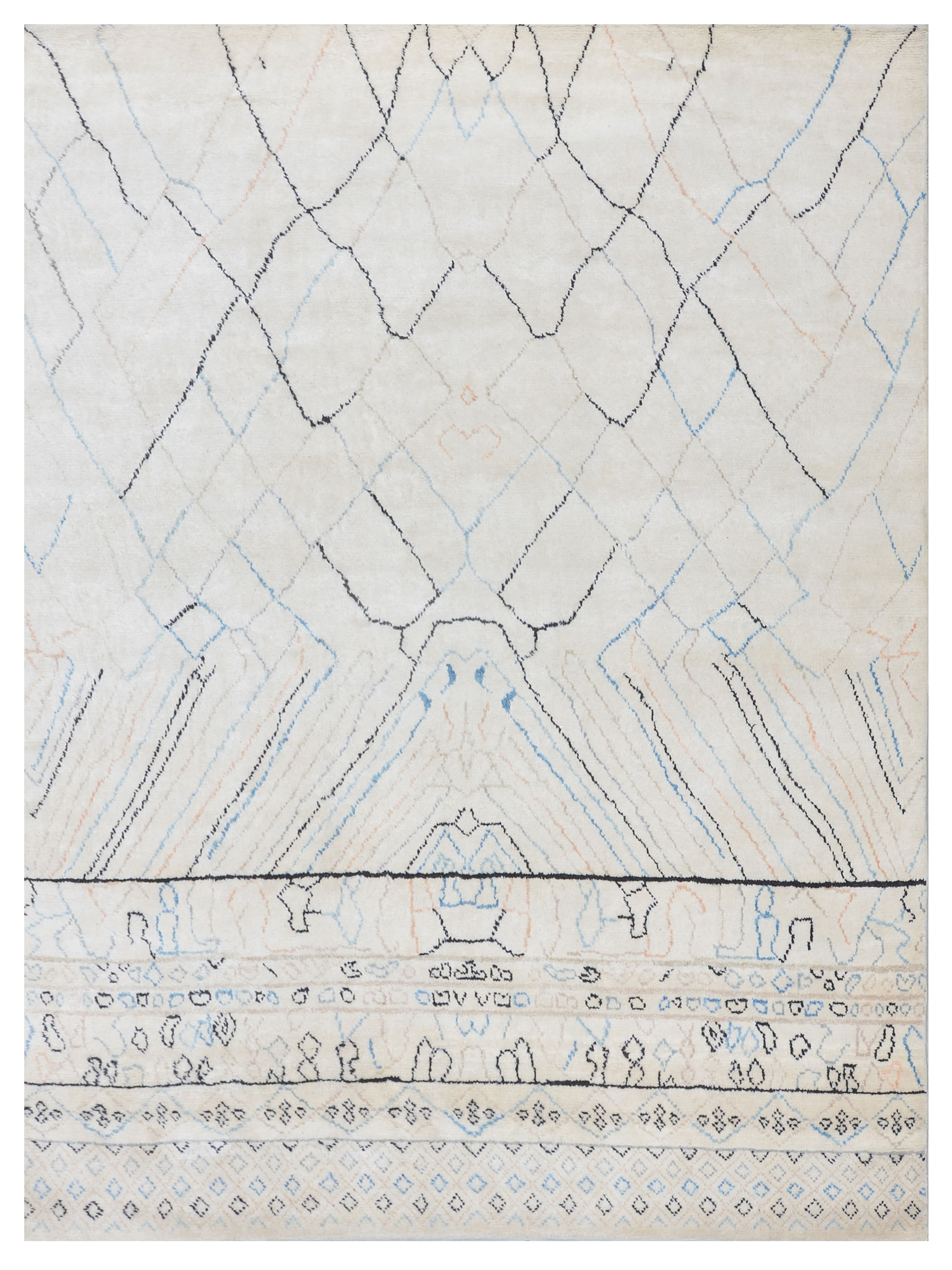 Moroccan Hand Knotted Ivory 8x10