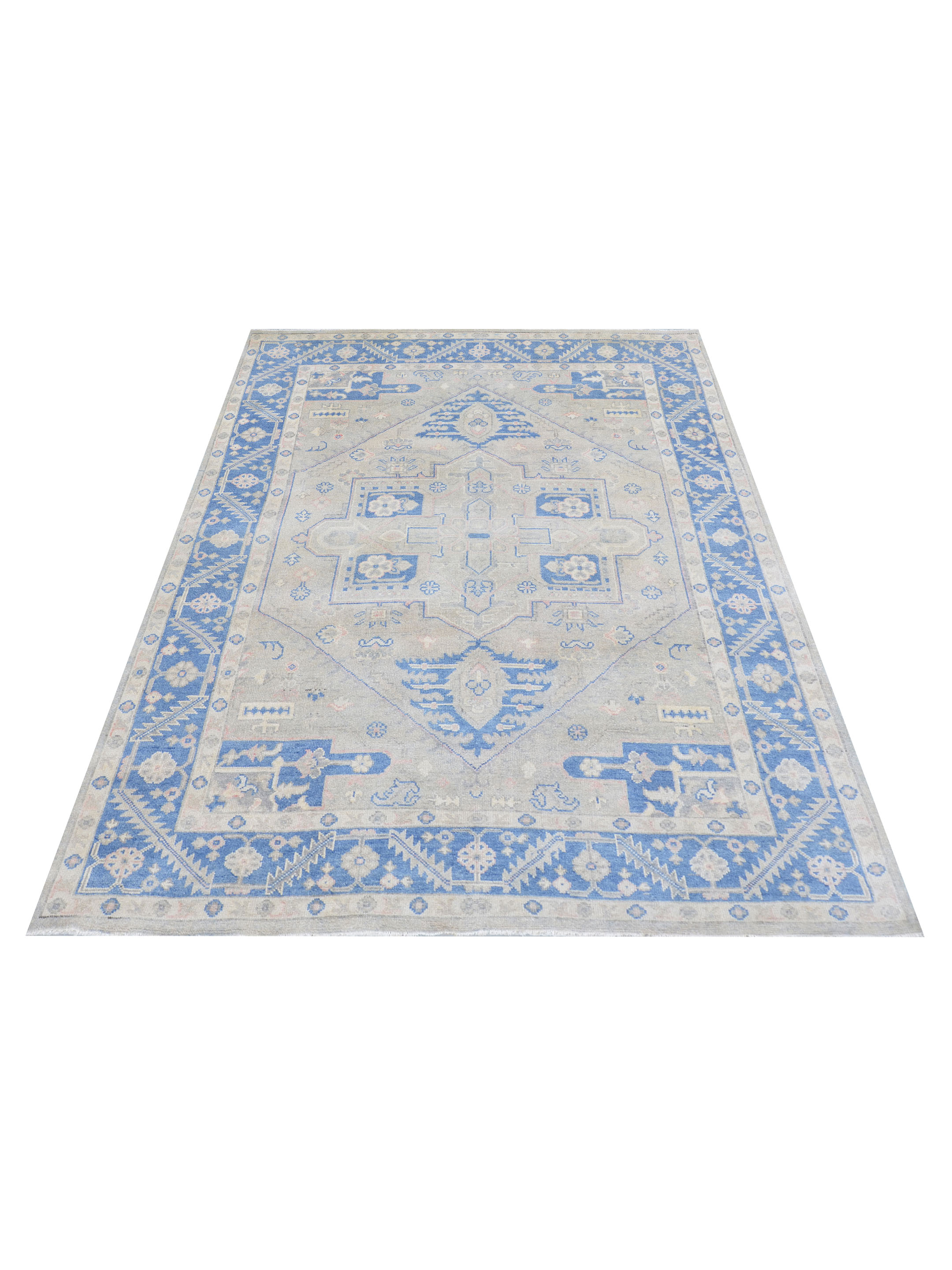 Ushak Hand Knotted Blue 9x12 - Image 2 of 5