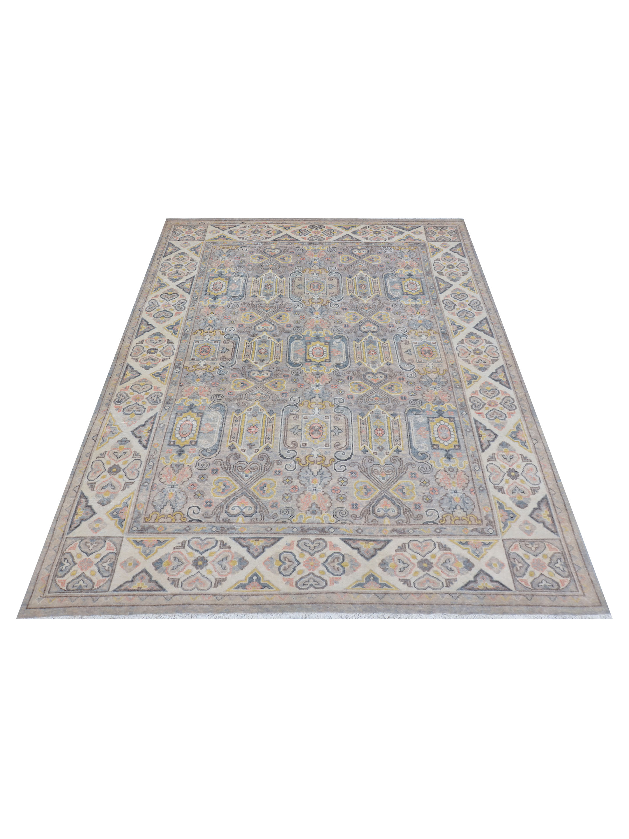 Ushak Hand Knotted Beige 10x14 - Image 2 of 5