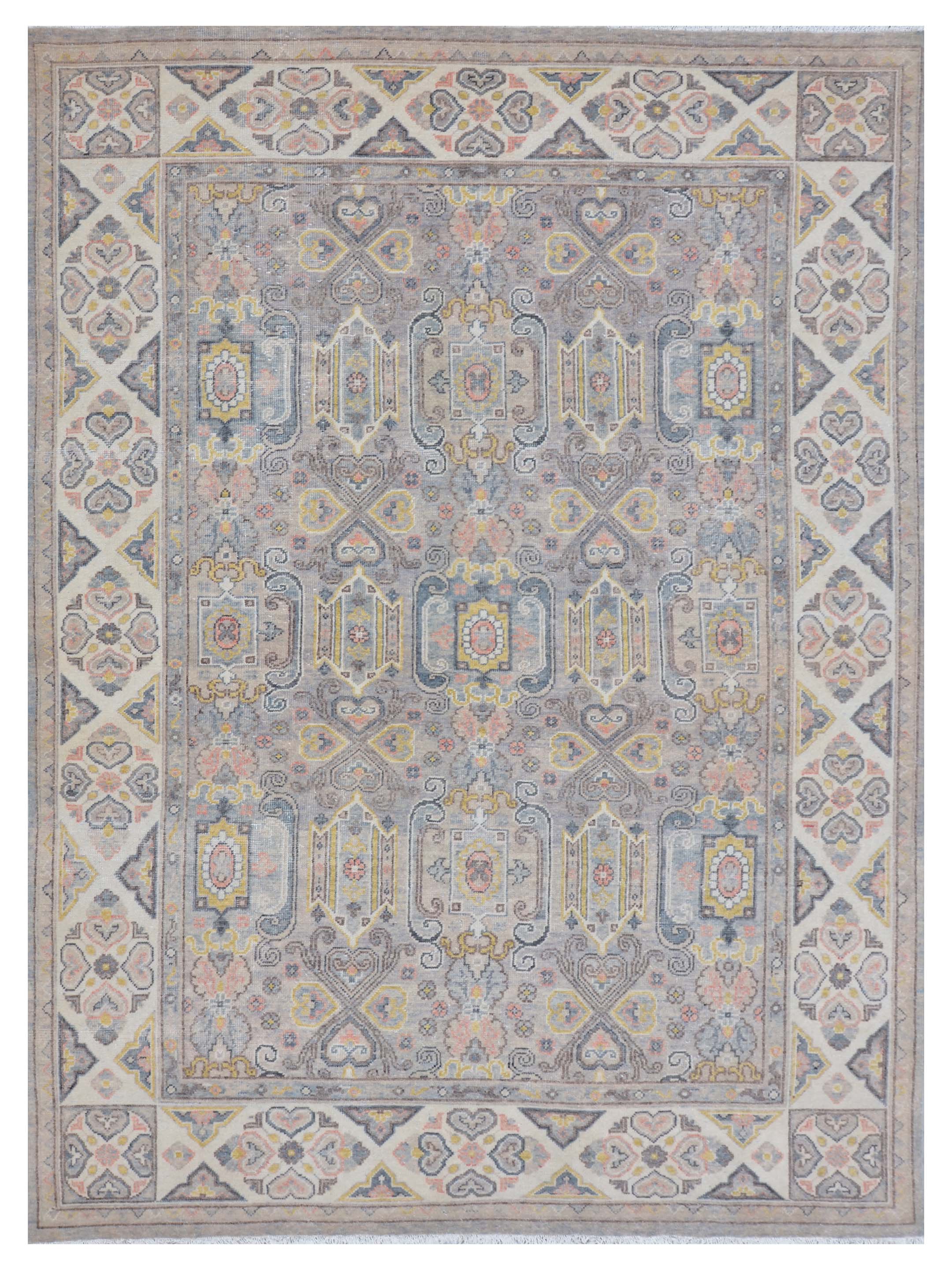 Ushak Hand Knotted Beige 10x14