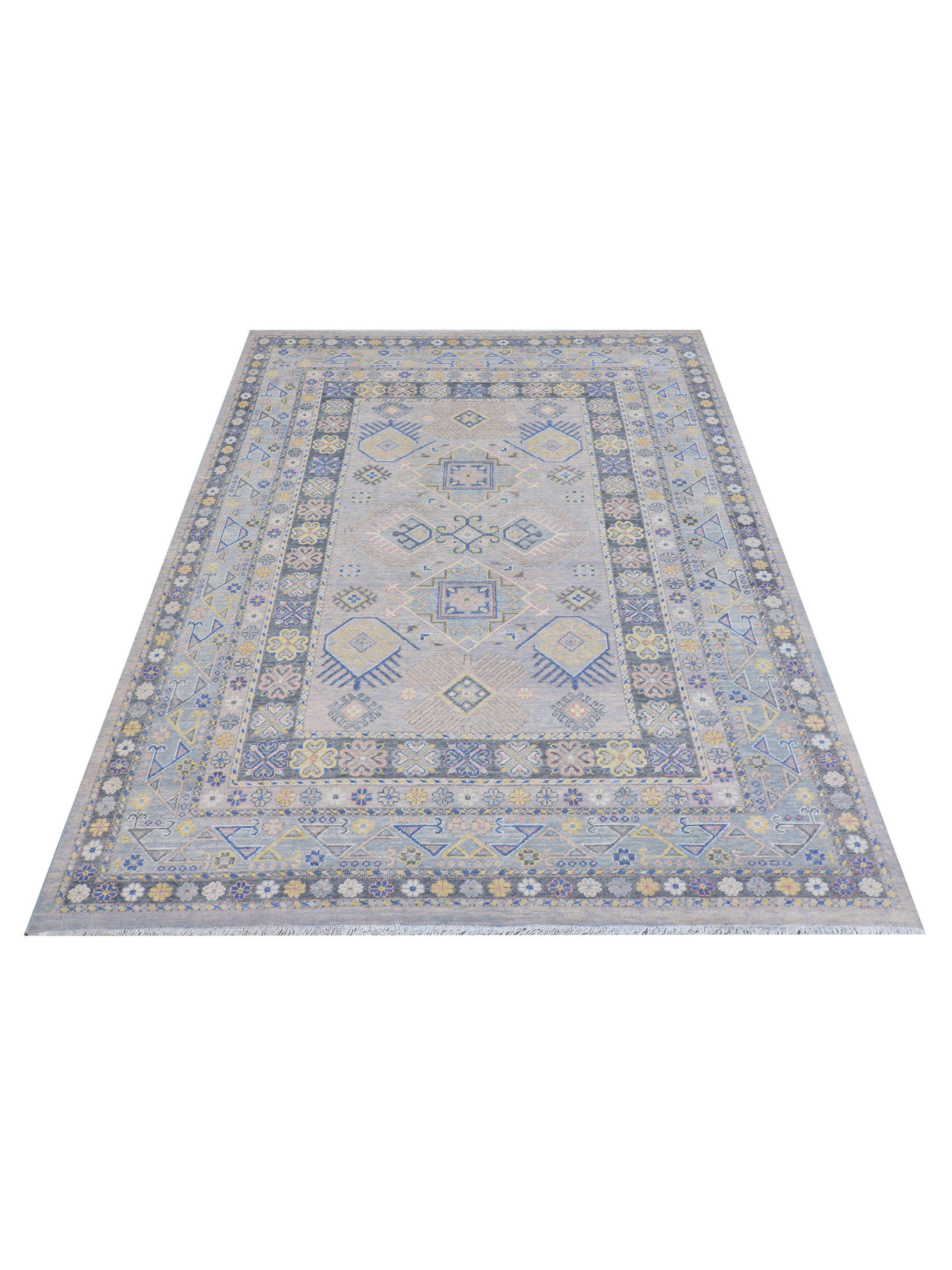 Ushak Hand Knotted Blue 10x14 - Image 2 of 5