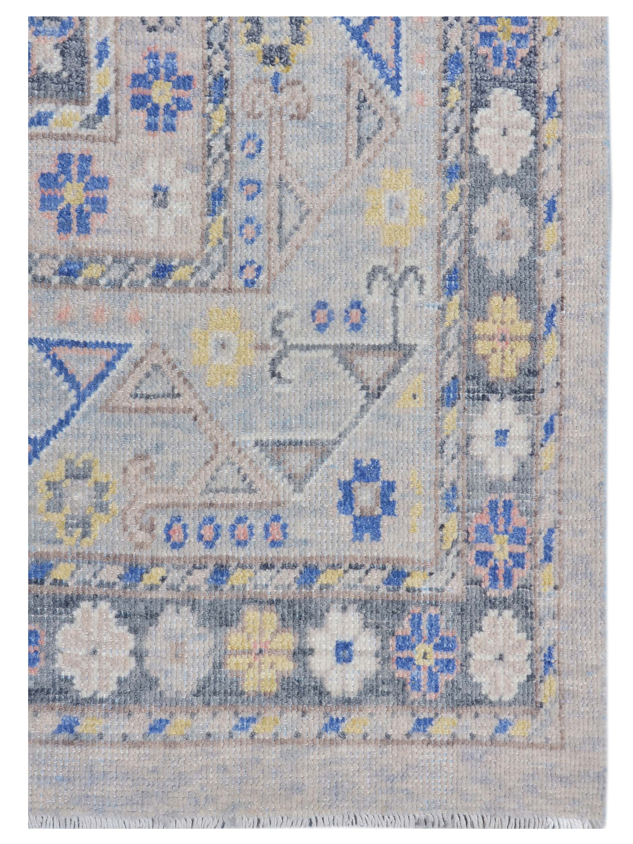 Ushak Hand Knotted Blue 10x14 - Image 4 of 5