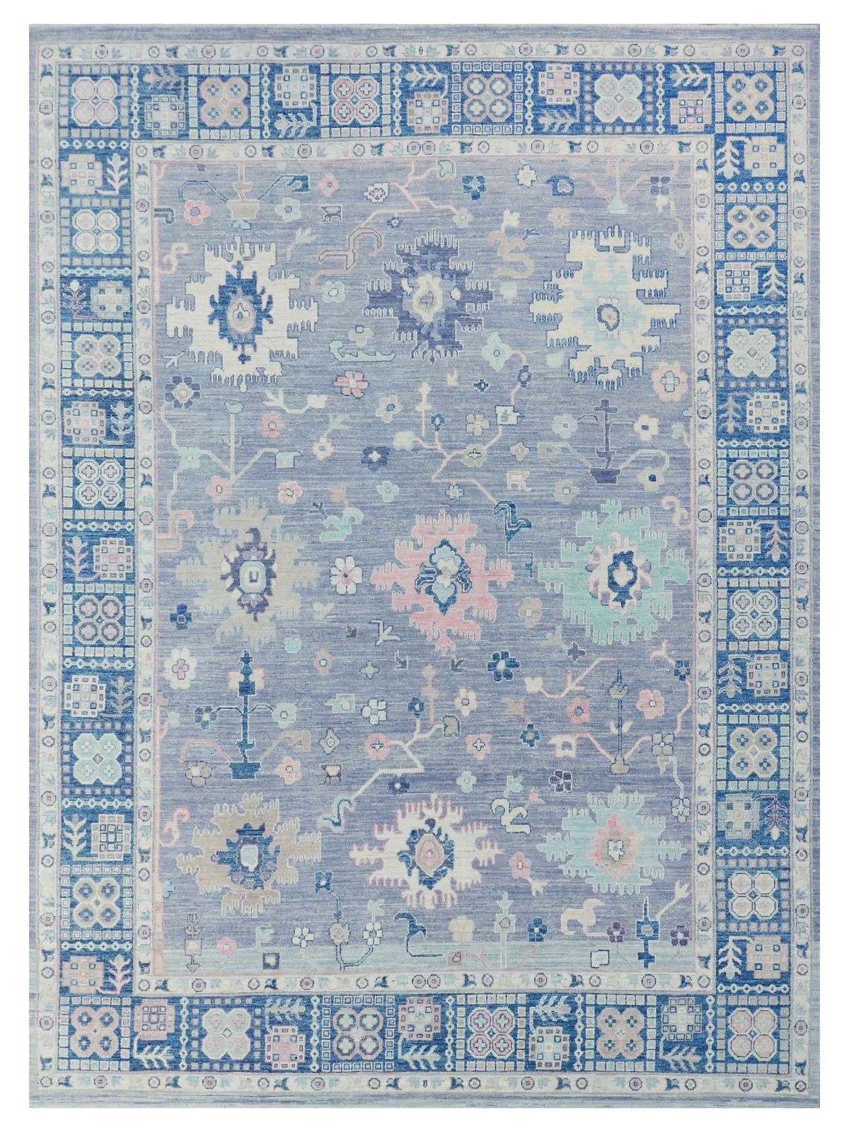 Ushak Wool Weft Hand Knotted Grey 9x12