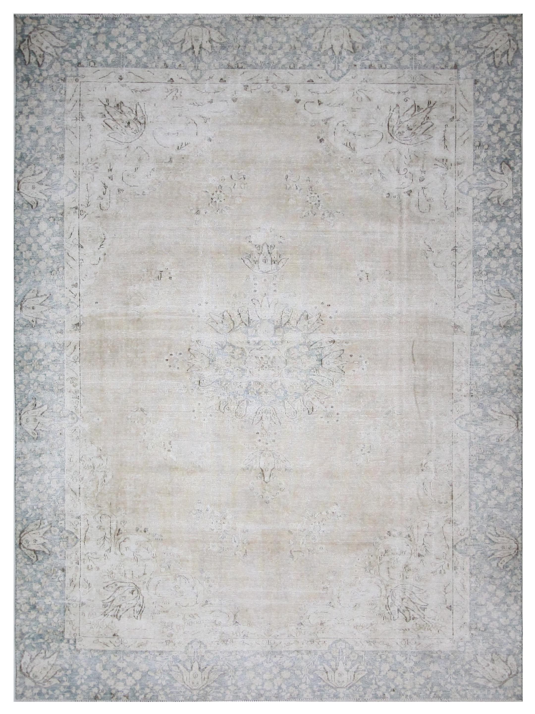 Vintage Hand Knotted Beige 9x12