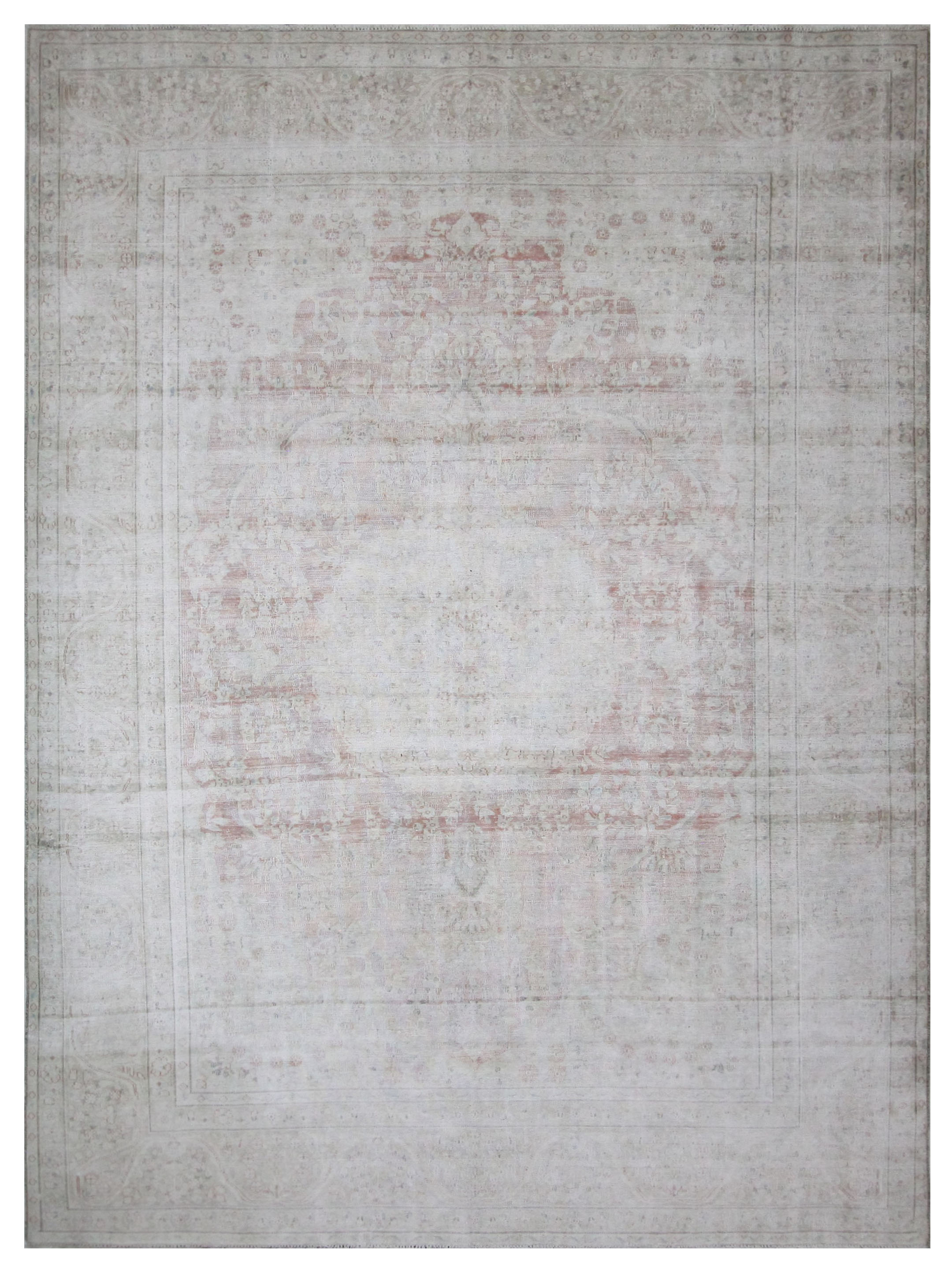 Vintage Hand Knotted Ivory 9x12