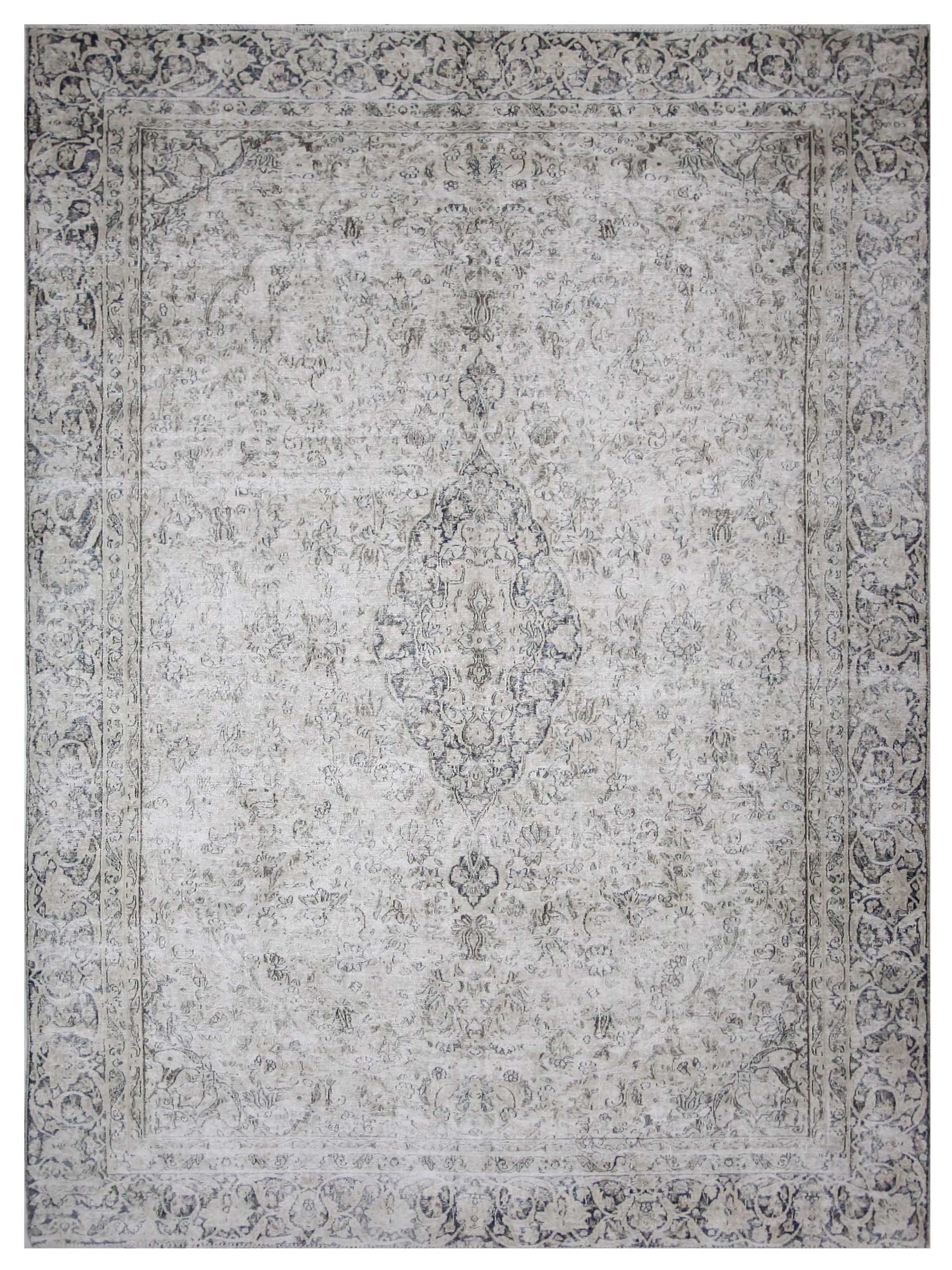 Vintage Hand Knotted Ivory 9x13