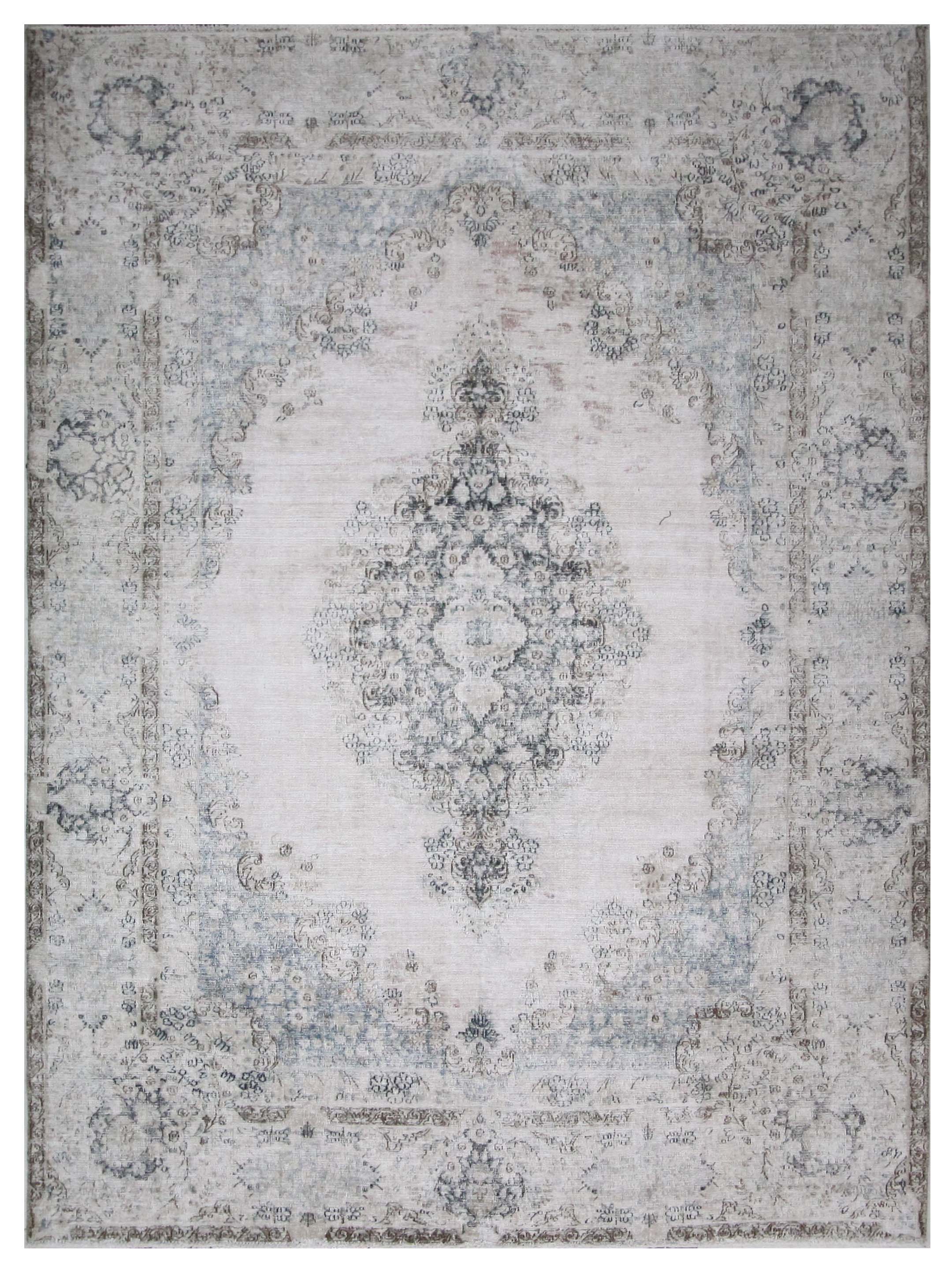 Vintage Hand Knotted Ivory 9x12