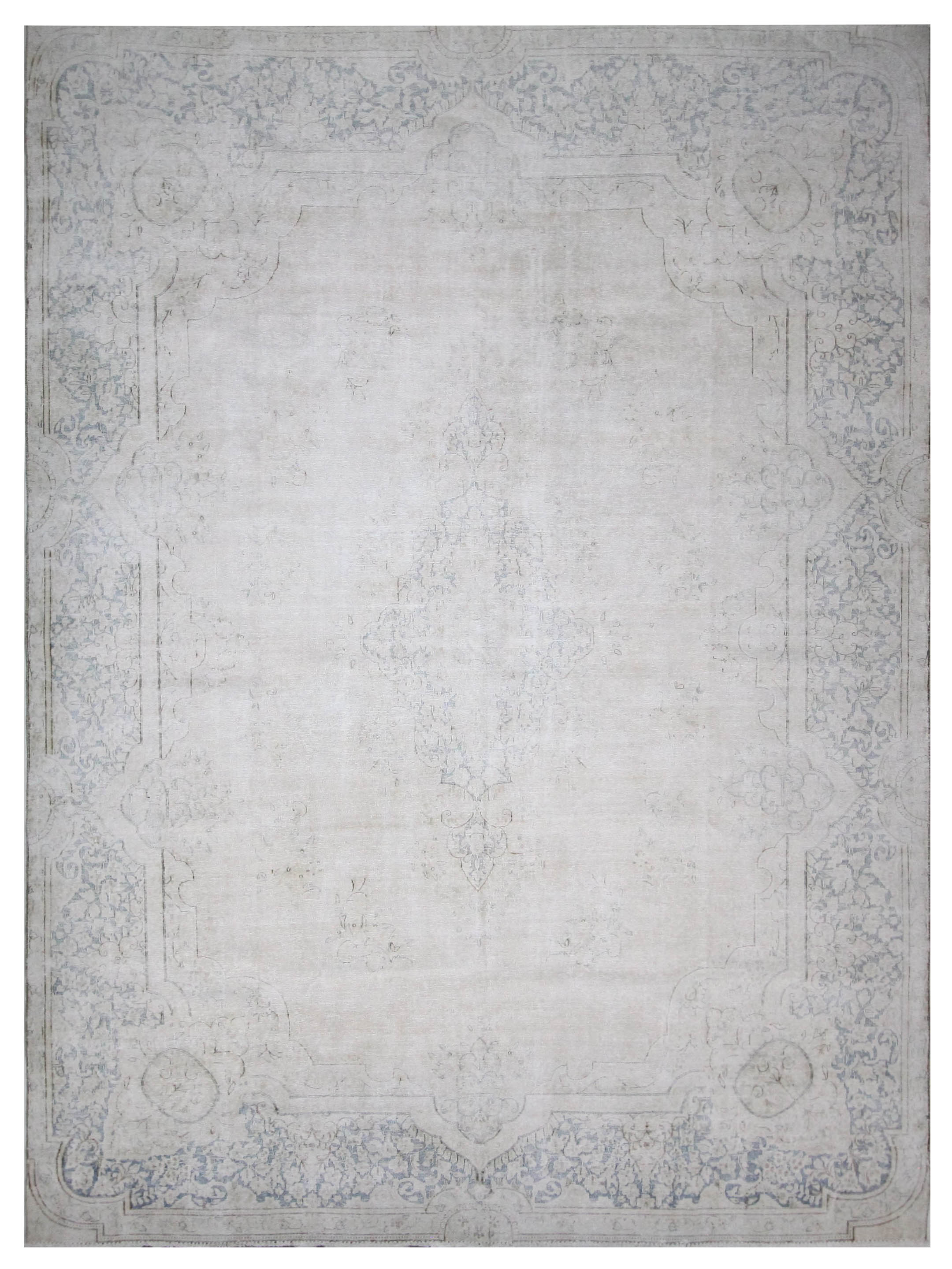 Vintage Hand Knotted Ivory 9x13