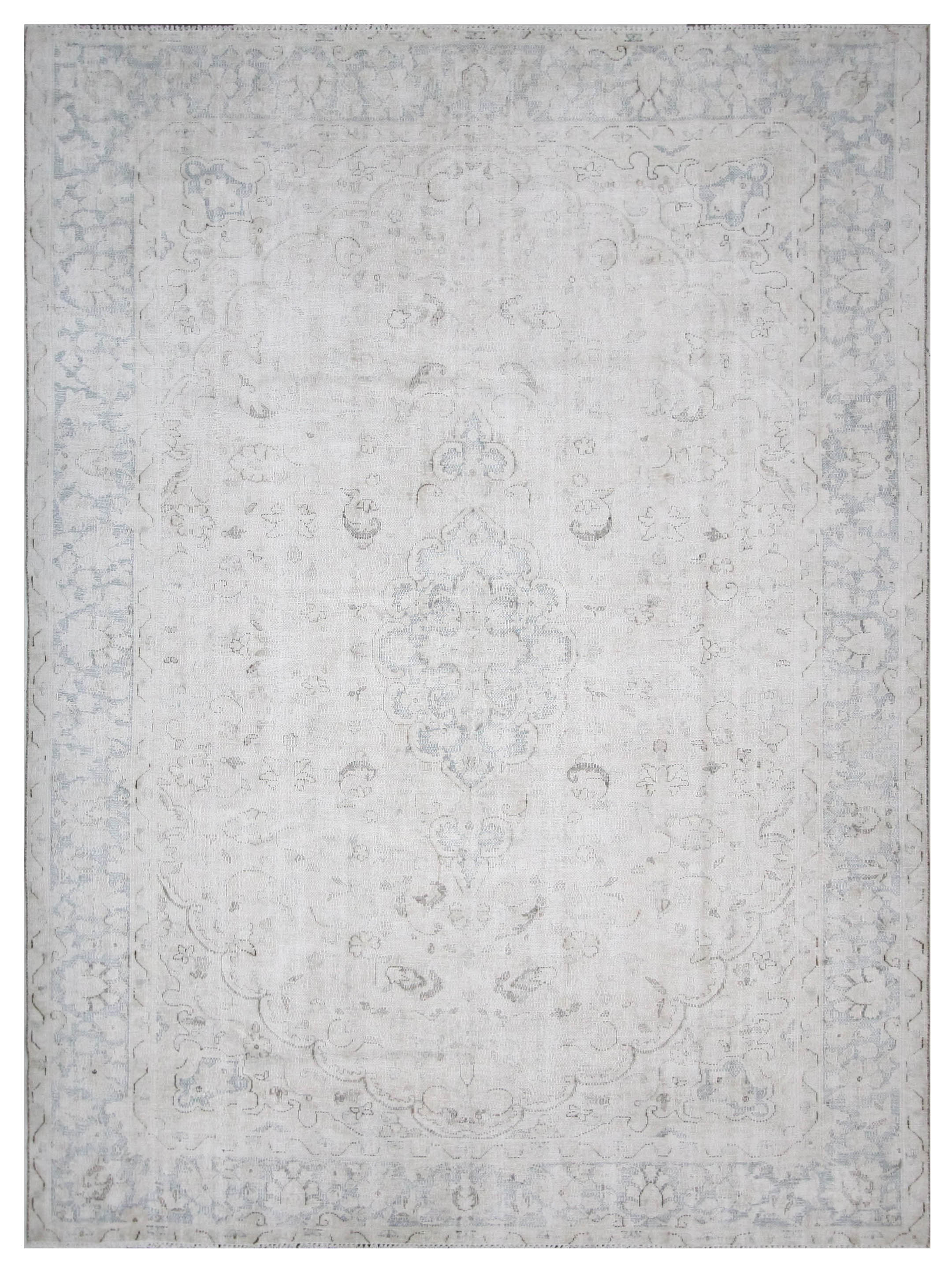 Vintage Hand Knotted Ivory 9x12