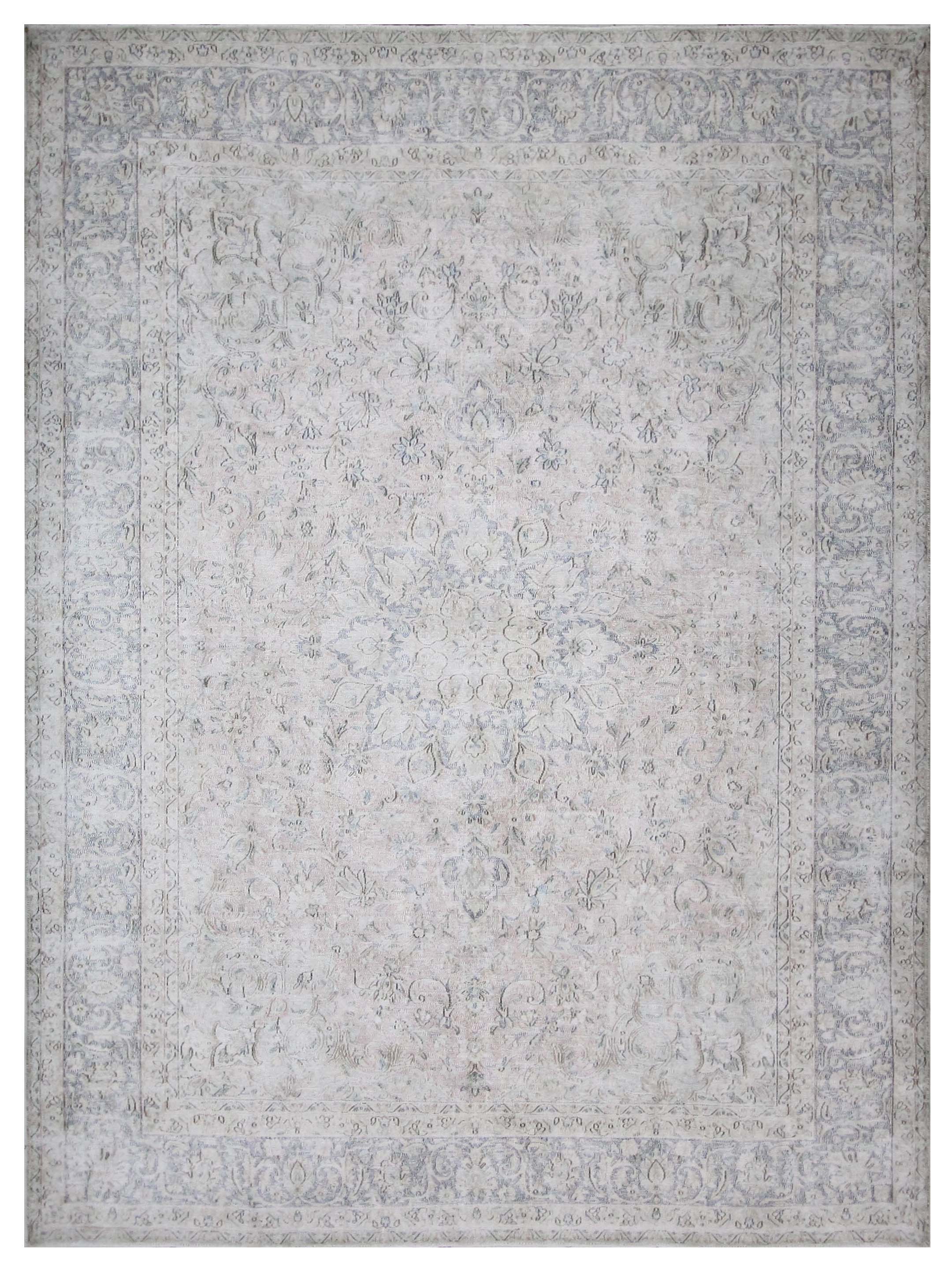 Vintage Hand Knotted Ivory 9x12